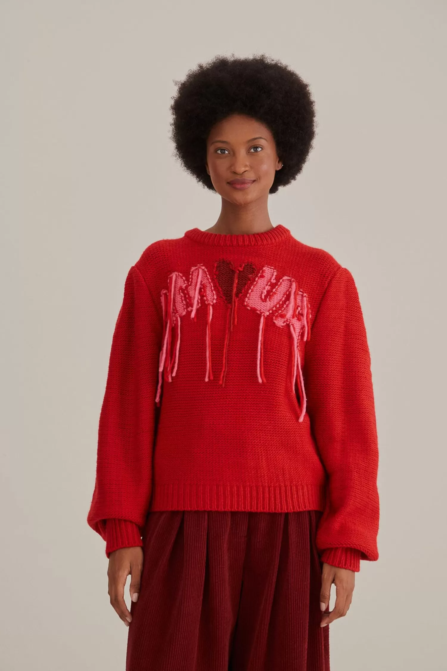 FARM Rio Sweaters & Sweatshirts^ AMOUR EMBROIDERED KNIT SWEATER