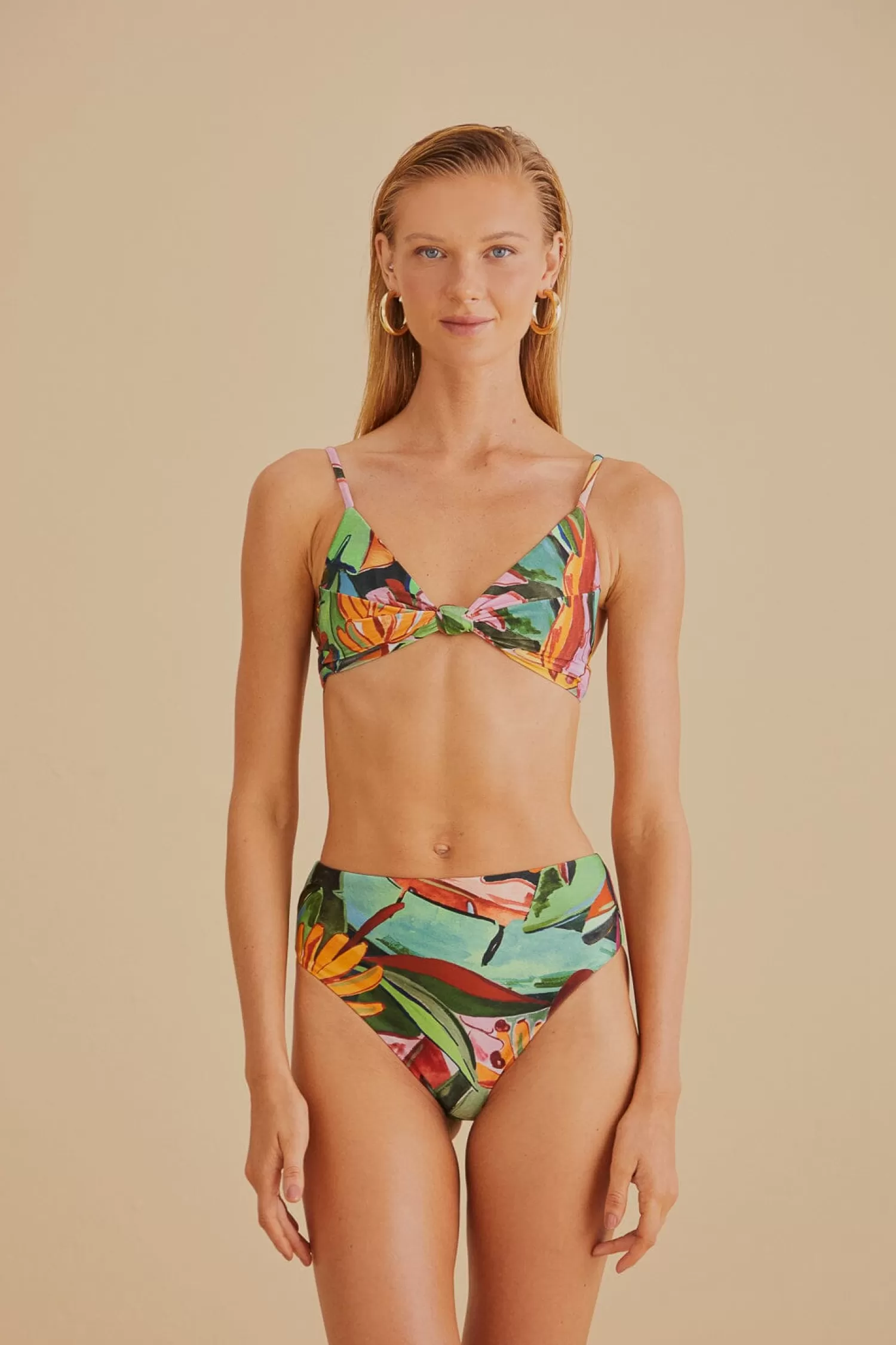 FARM Rio Bikinis^ BANANA FOLIAGE HIGH WAISTED BIKINI BOTTOM