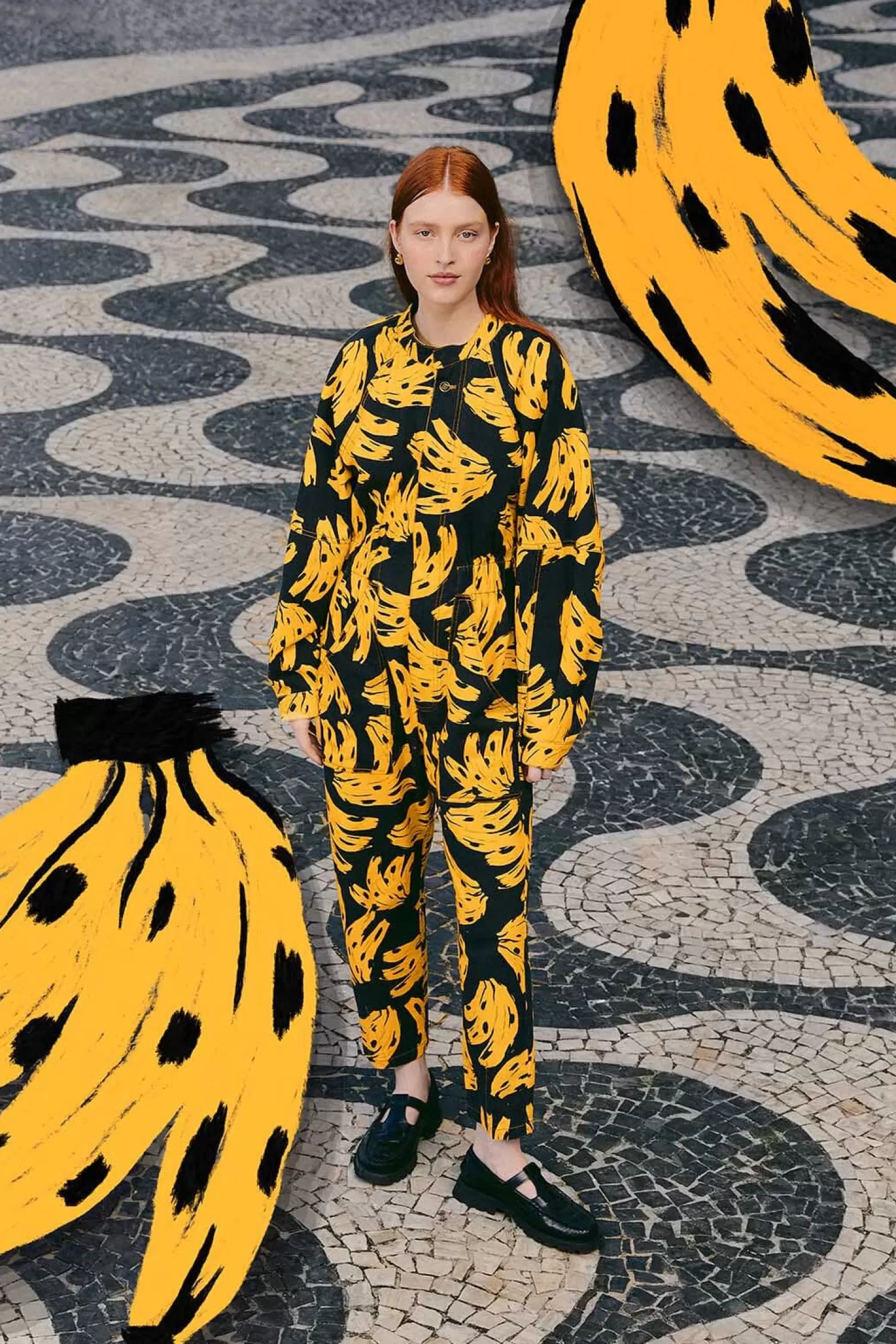 FARM Rio Jumpsuits^ BLACK BOSSA BANANA JUMPSUIT