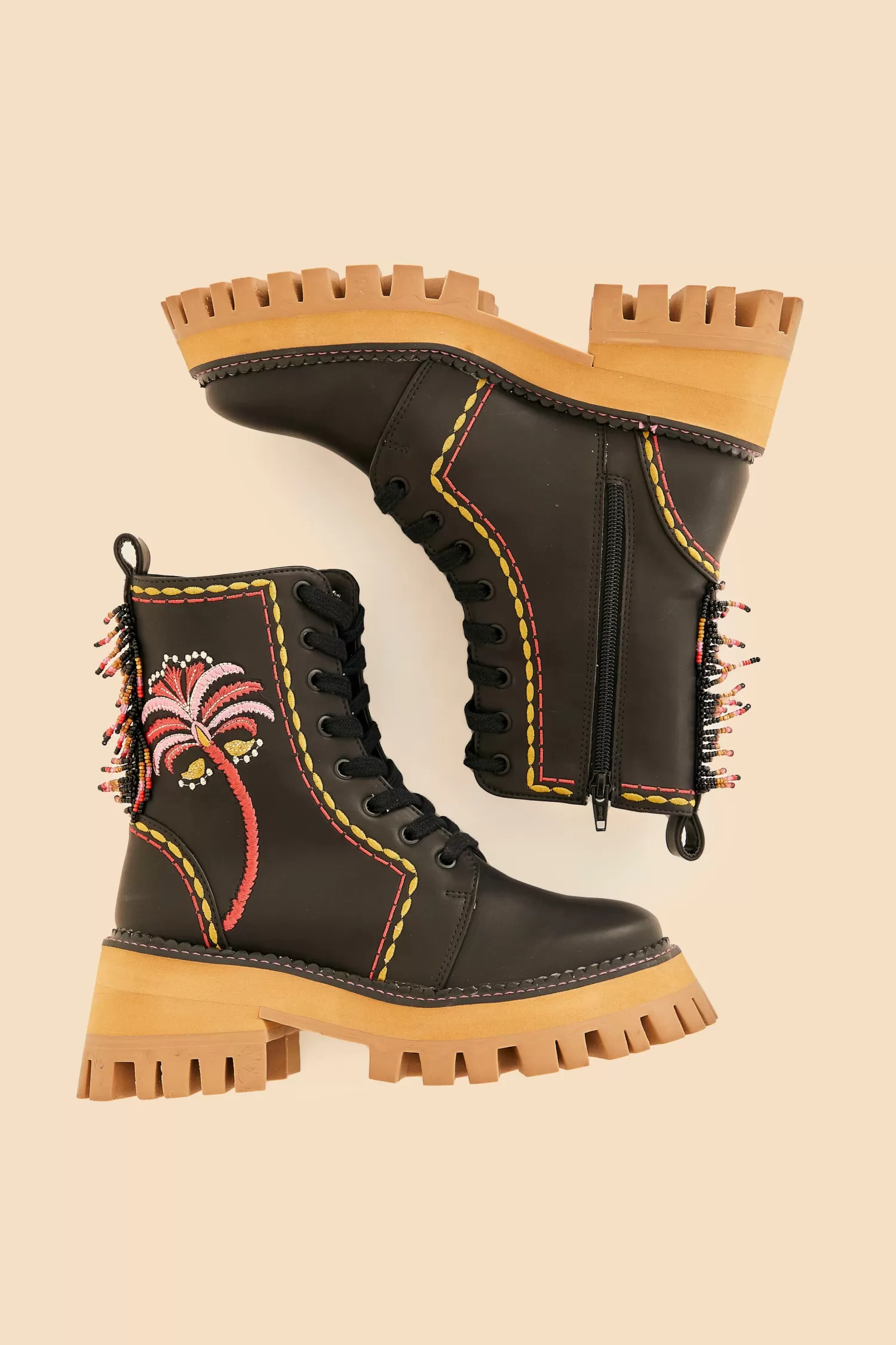 FARM Rio Boots & Sneakers^ BLACK EMBROIDERED MID BOOT