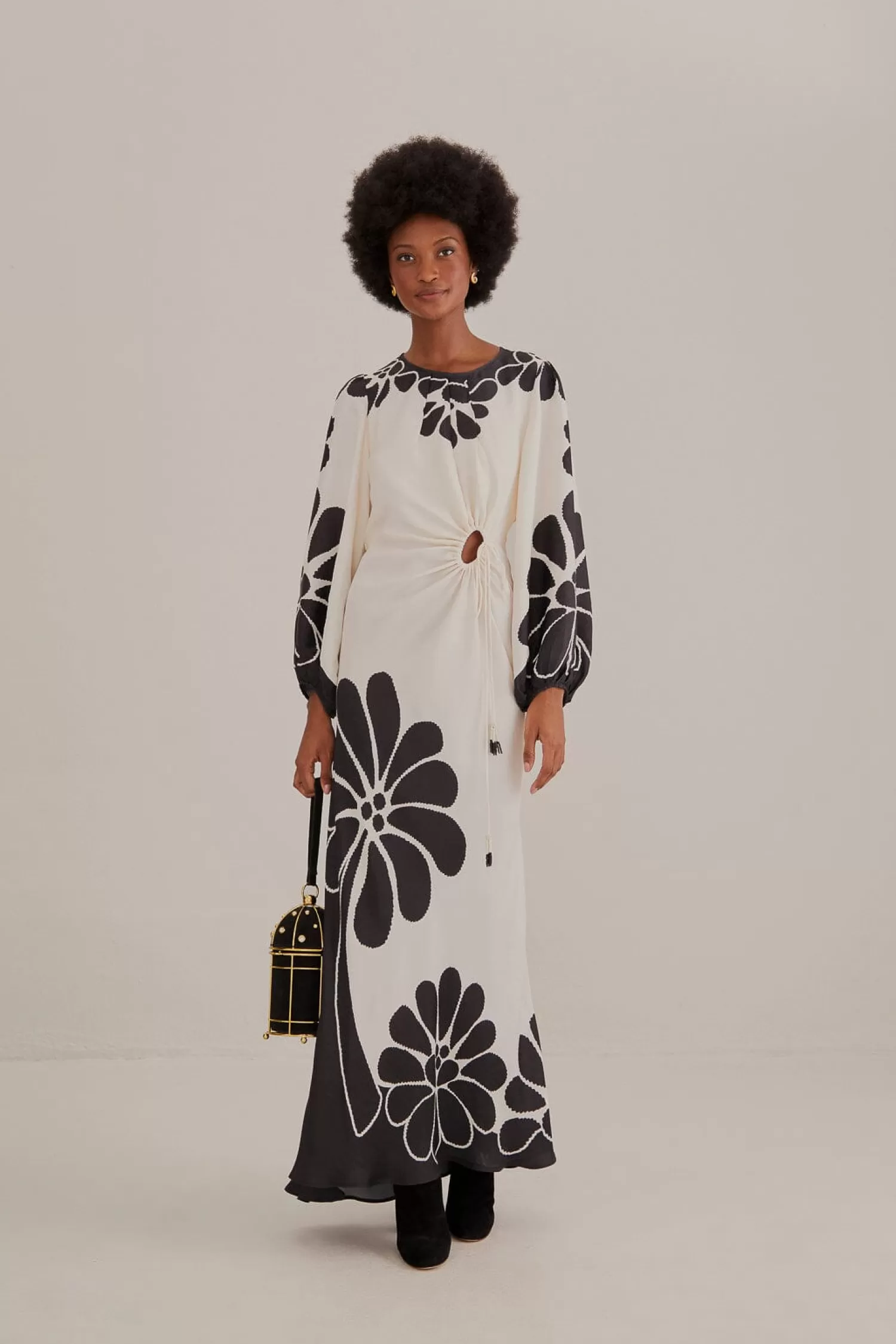 FARM Rio Maxi Dresses^ BLACK PALERMO CUT OUT  LENZING™ ECOVERO™ VISCOSE MAXI DRESS