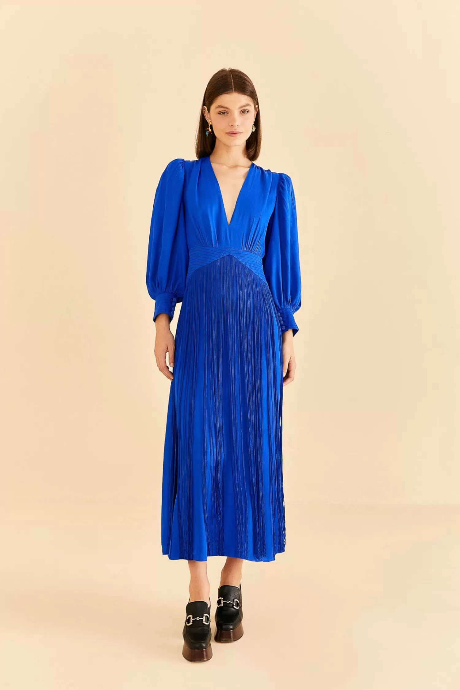 FARM Rio Maxi Dresses^ BRIGHT BLUE FRINGES MAXI DRESS