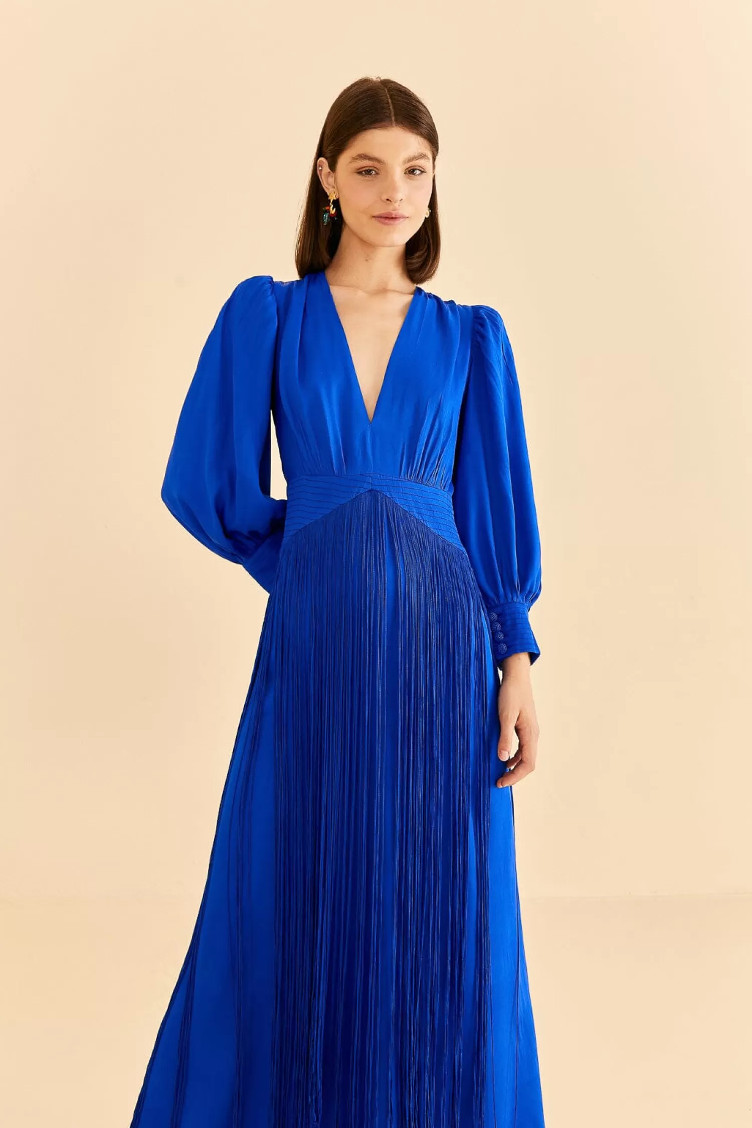 FARM Rio Maxi Dresses^ BRIGHT BLUE FRINGES MAXI DRESS