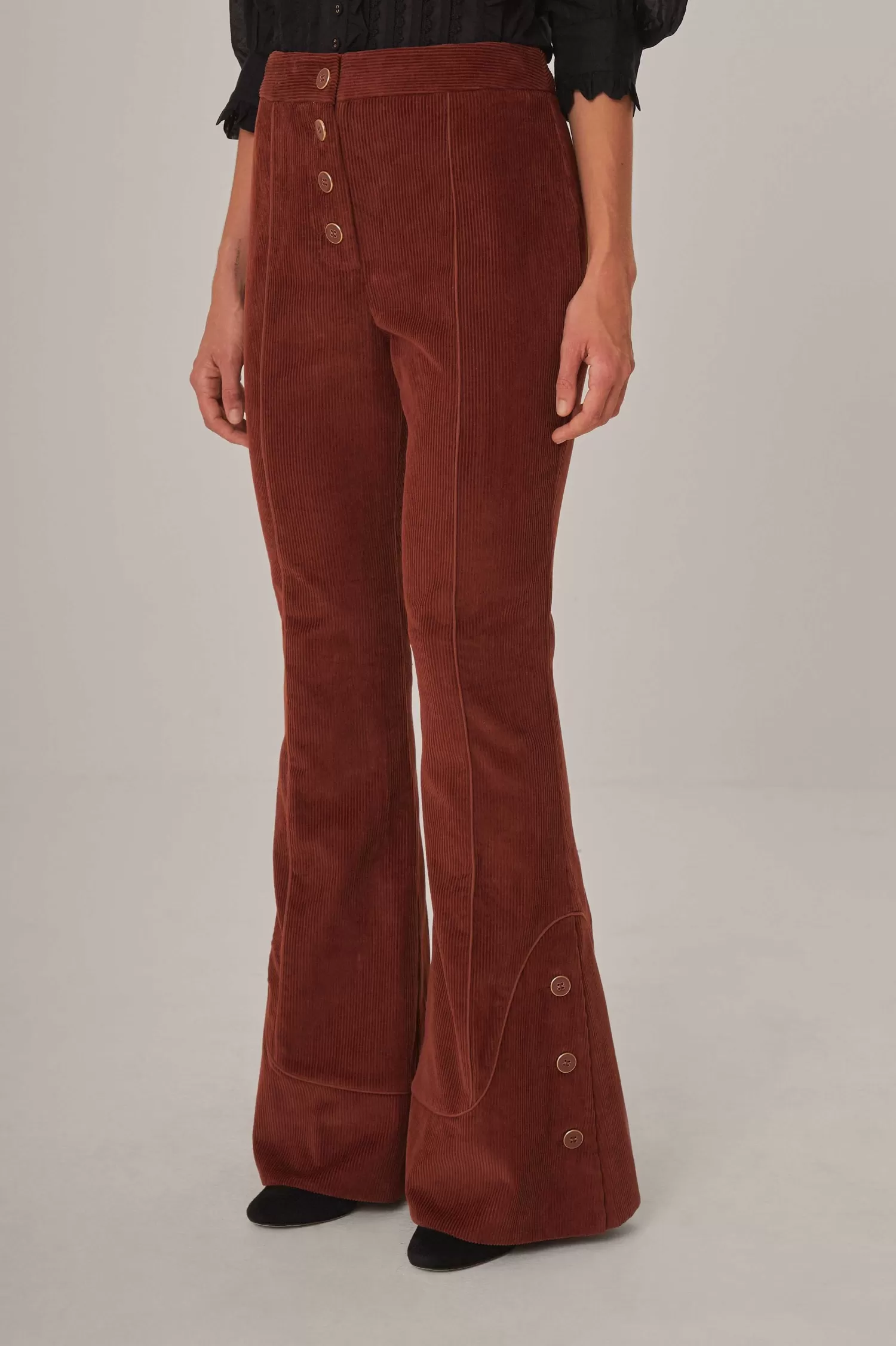 FARM Rio Pants^ BROWN FLARE PANTS