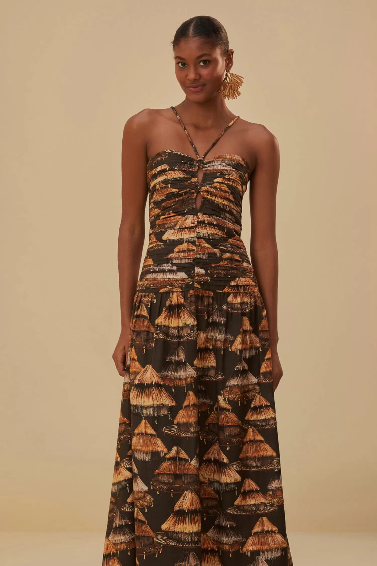 FARM Rio Yawanawa | Maxi Dresses^ BROWN SHUHU MAXI DRESS SLEEVELESS