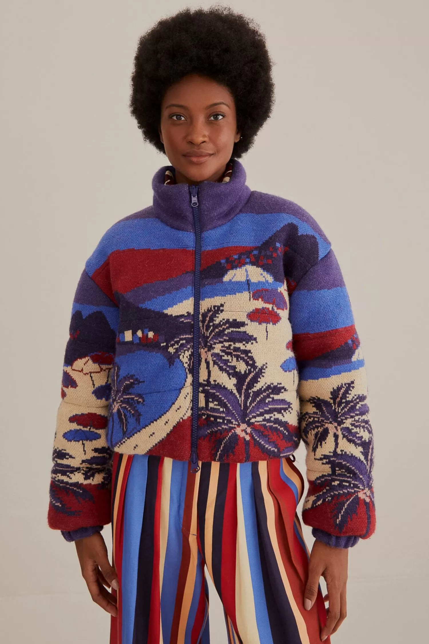 FARM Rio Puffer Jackets^ CARIOCA TRICOT PUFFER JACKET