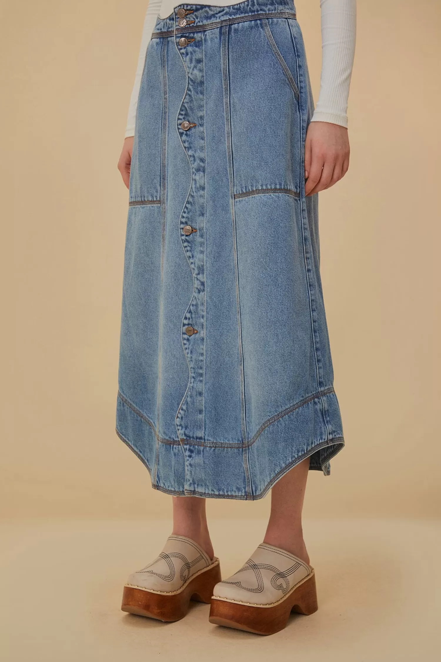 FARM Rio Skirts^ DENIM WAVE SKIRT