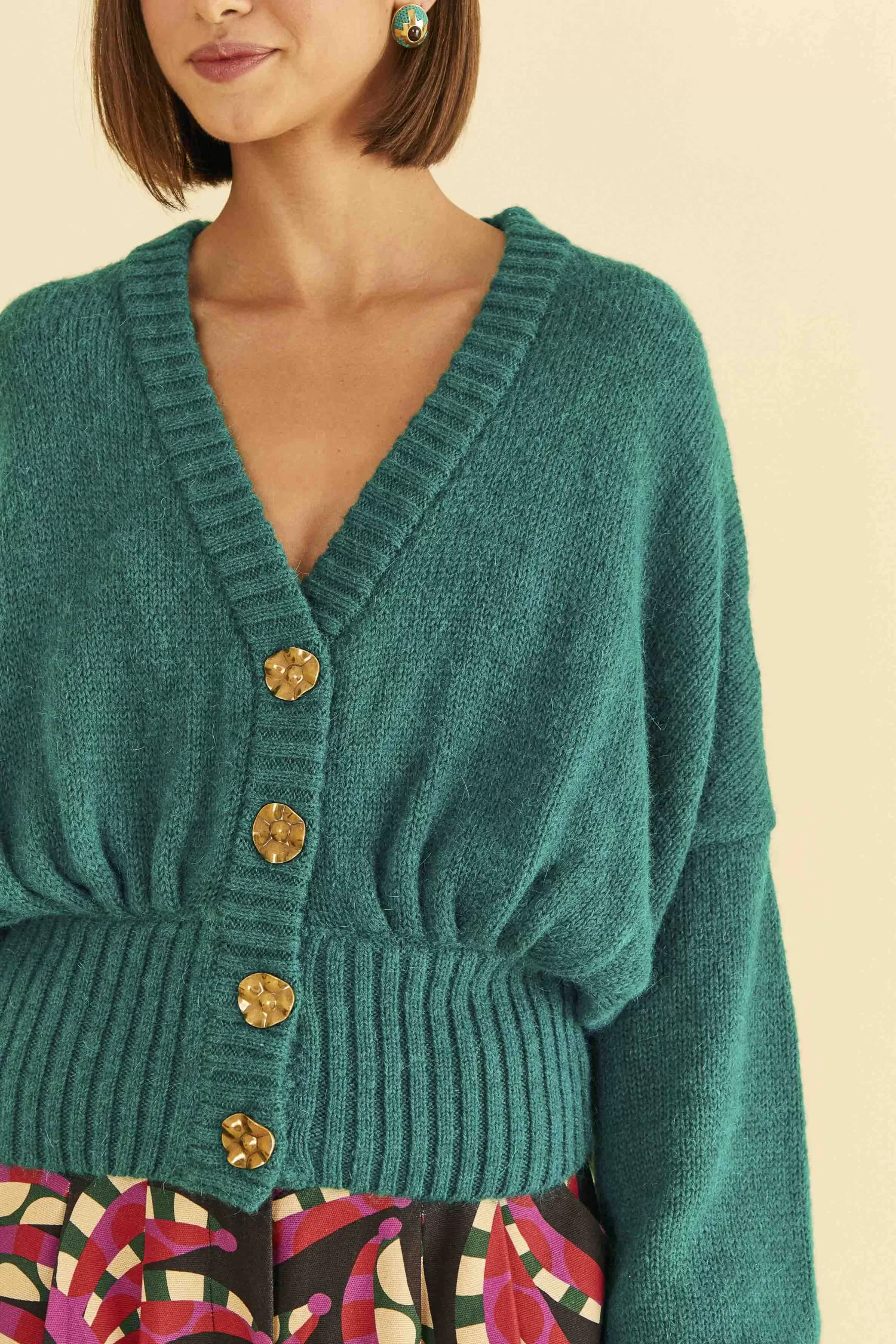 FARM Rio Cardigans^ EMERALD BUBBLE KNIT CARDIGAN