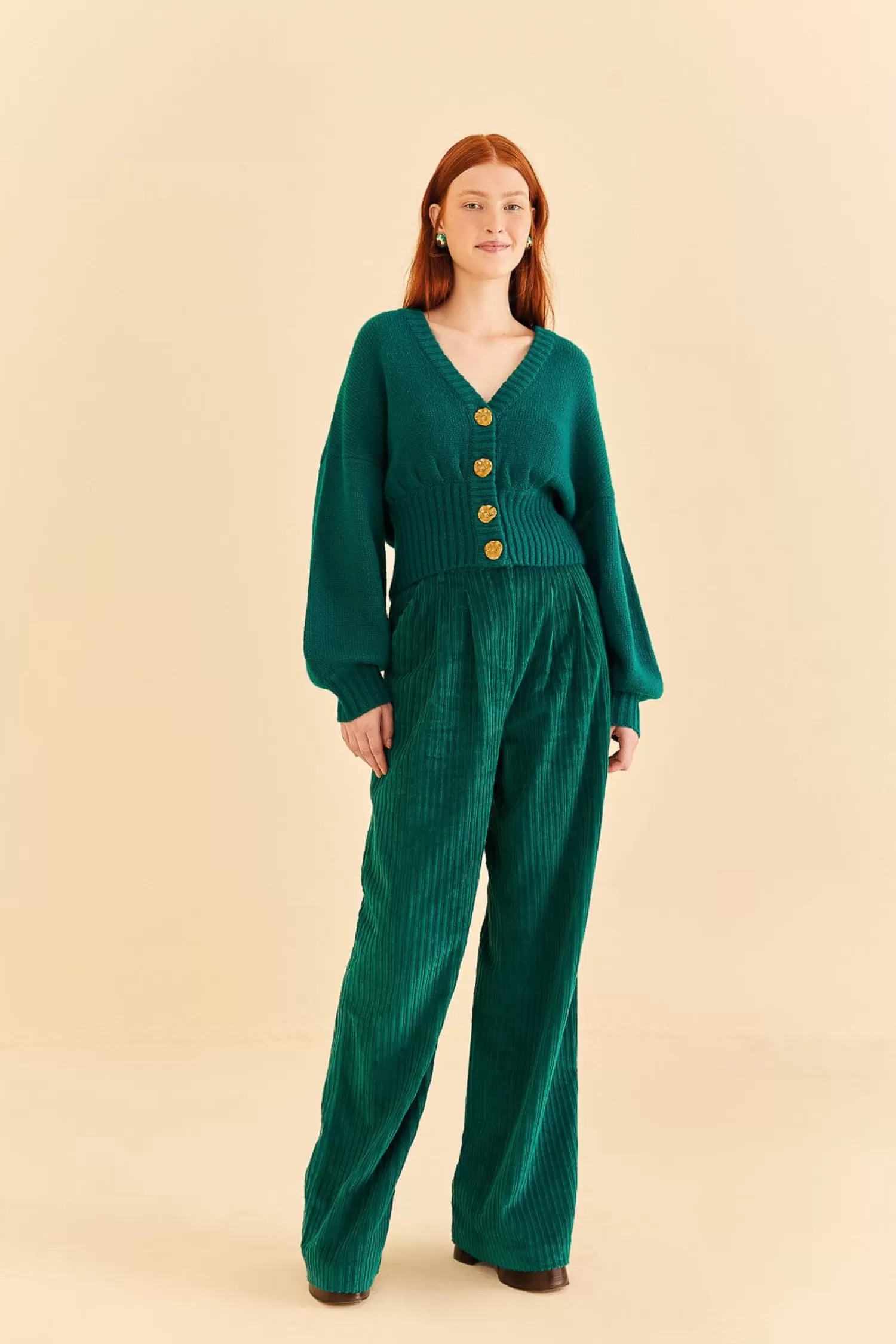 FARM Rio Pants^ EMERALD CORDUROY PANTS