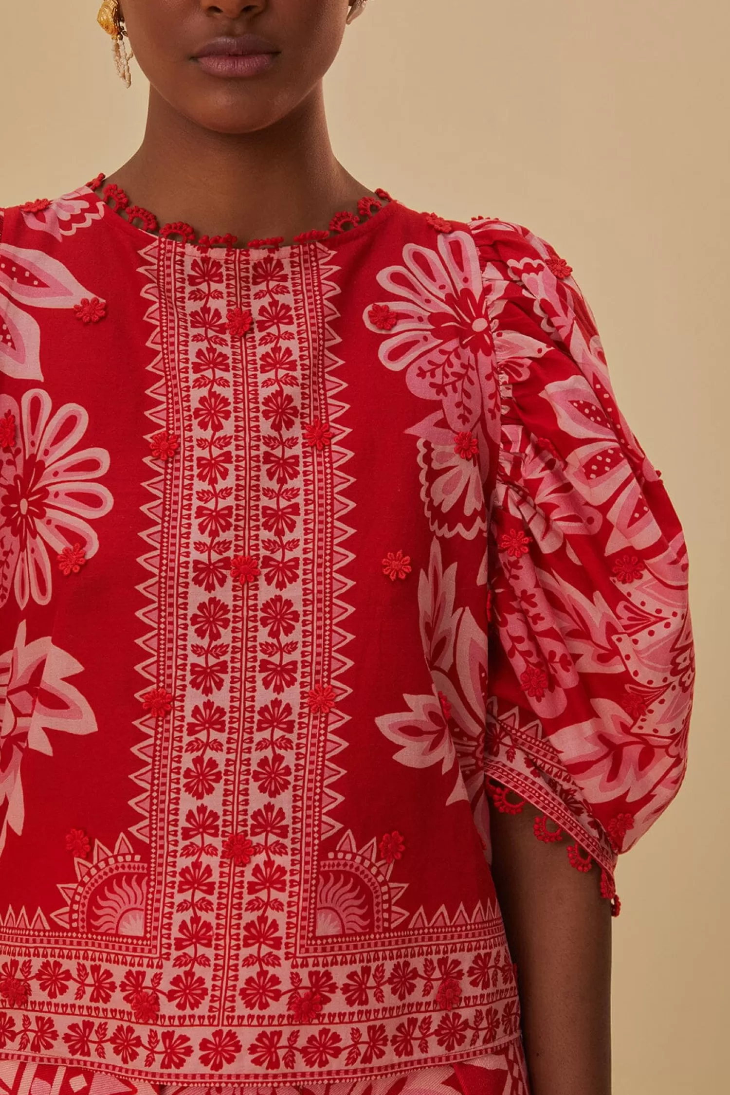 FARM Rio Blouses^ FLORA TAPESTRY RED BLOUSE