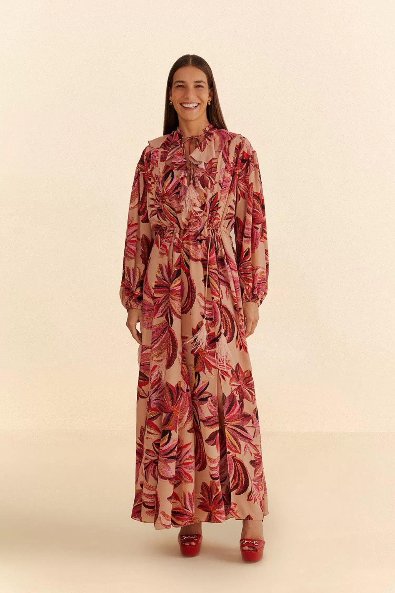 FARM Rio Maxi Dresses^ FLORAL TAPESTRY V NECK MAXI DRESS