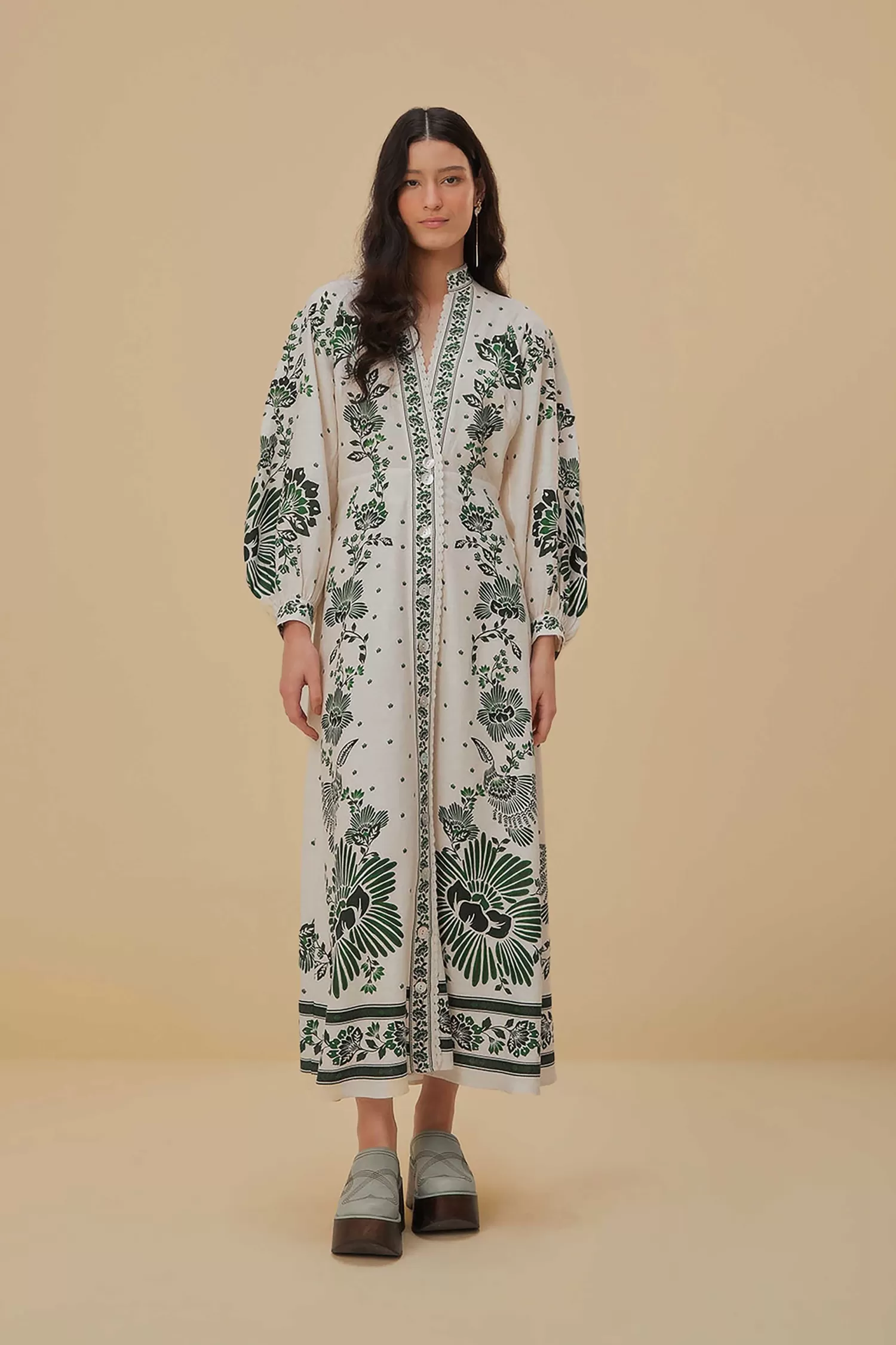 FARM Rio Maxi Dresses^ FOREST SOUL OFF-WHITE MAXI DRESS