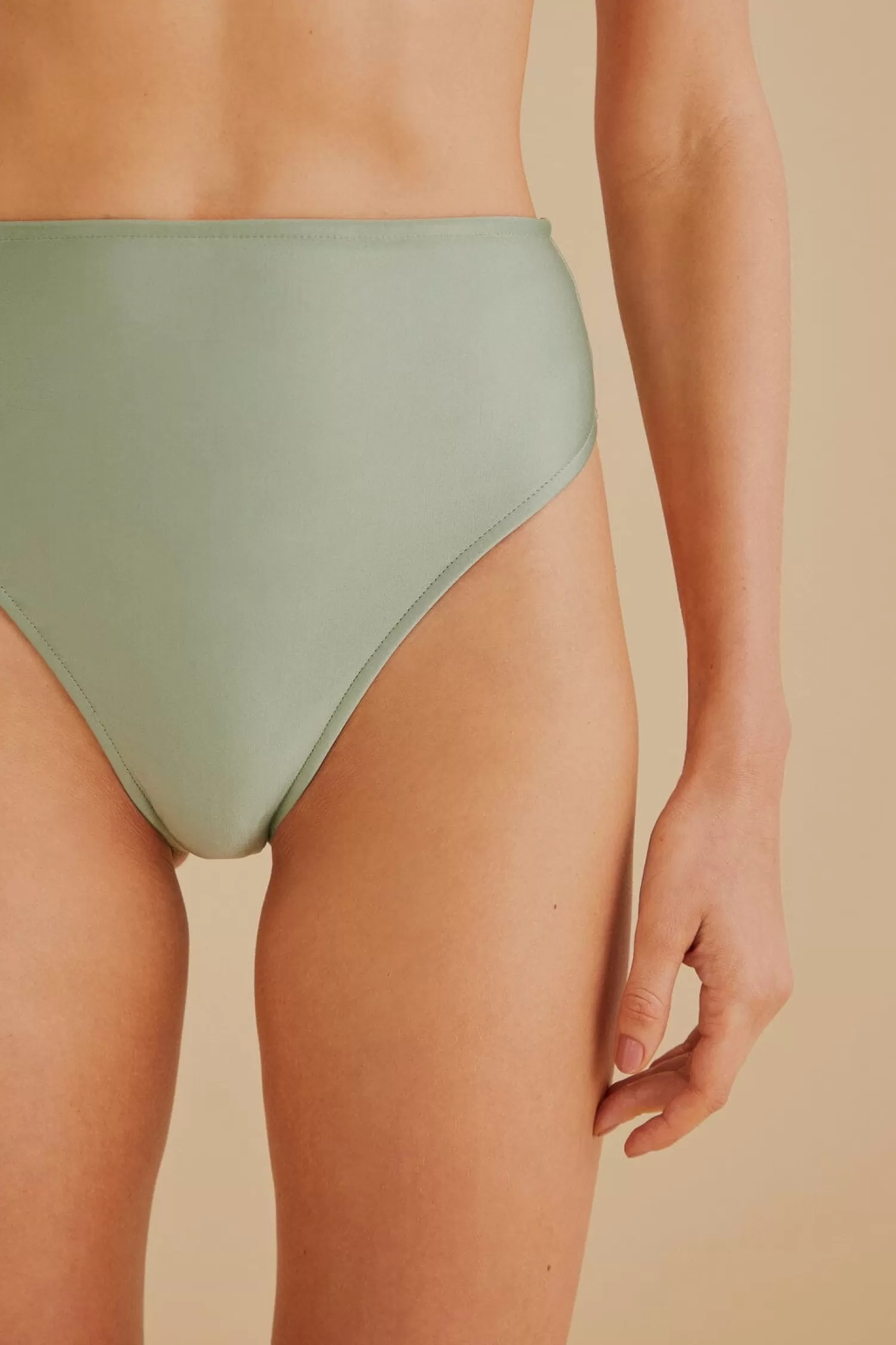 FARM Rio Bikinis^ GREEN HIGH WAISTED BIKINI BOTTOM