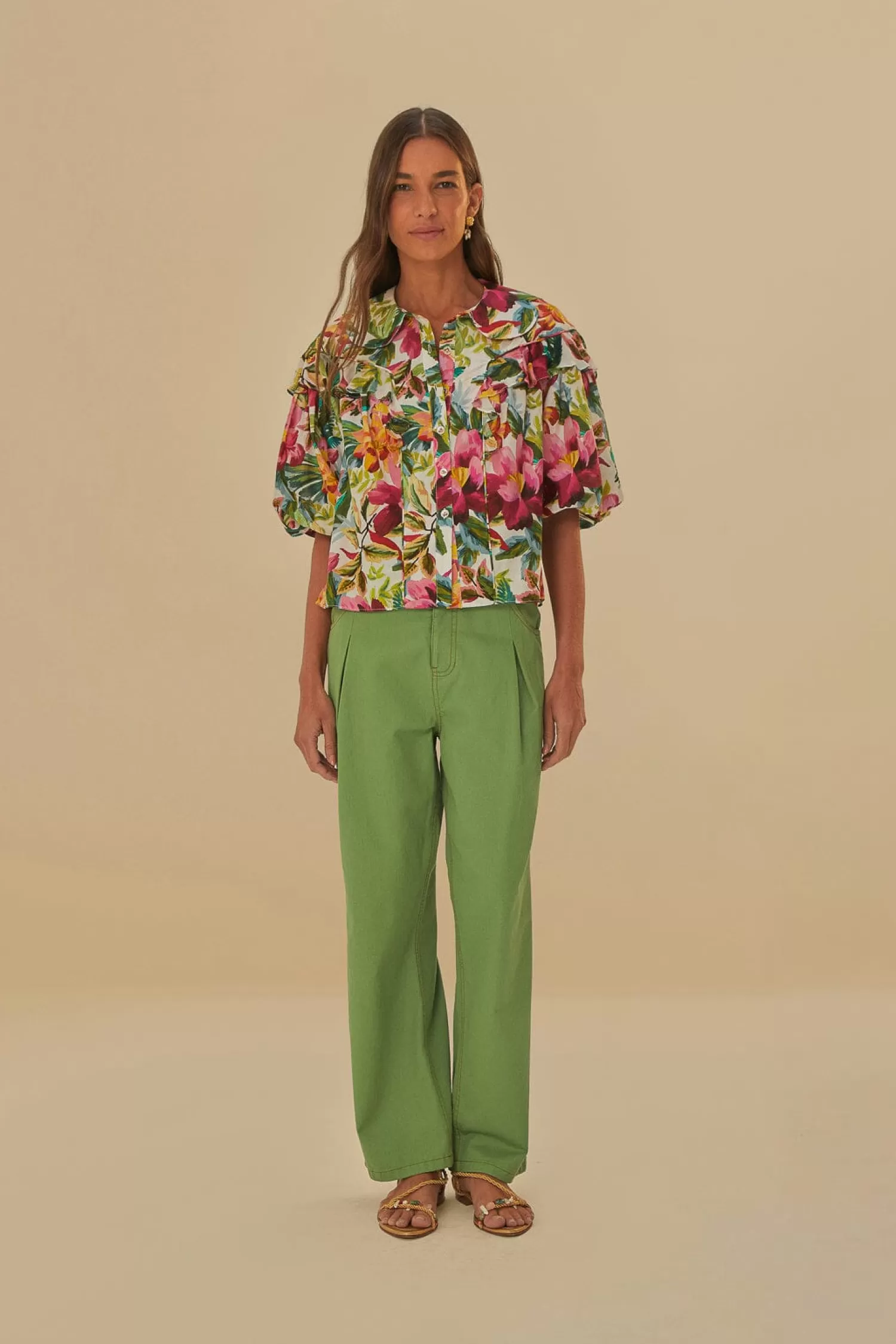 FARM Rio Pants^ GREEN PLEAT PANTS