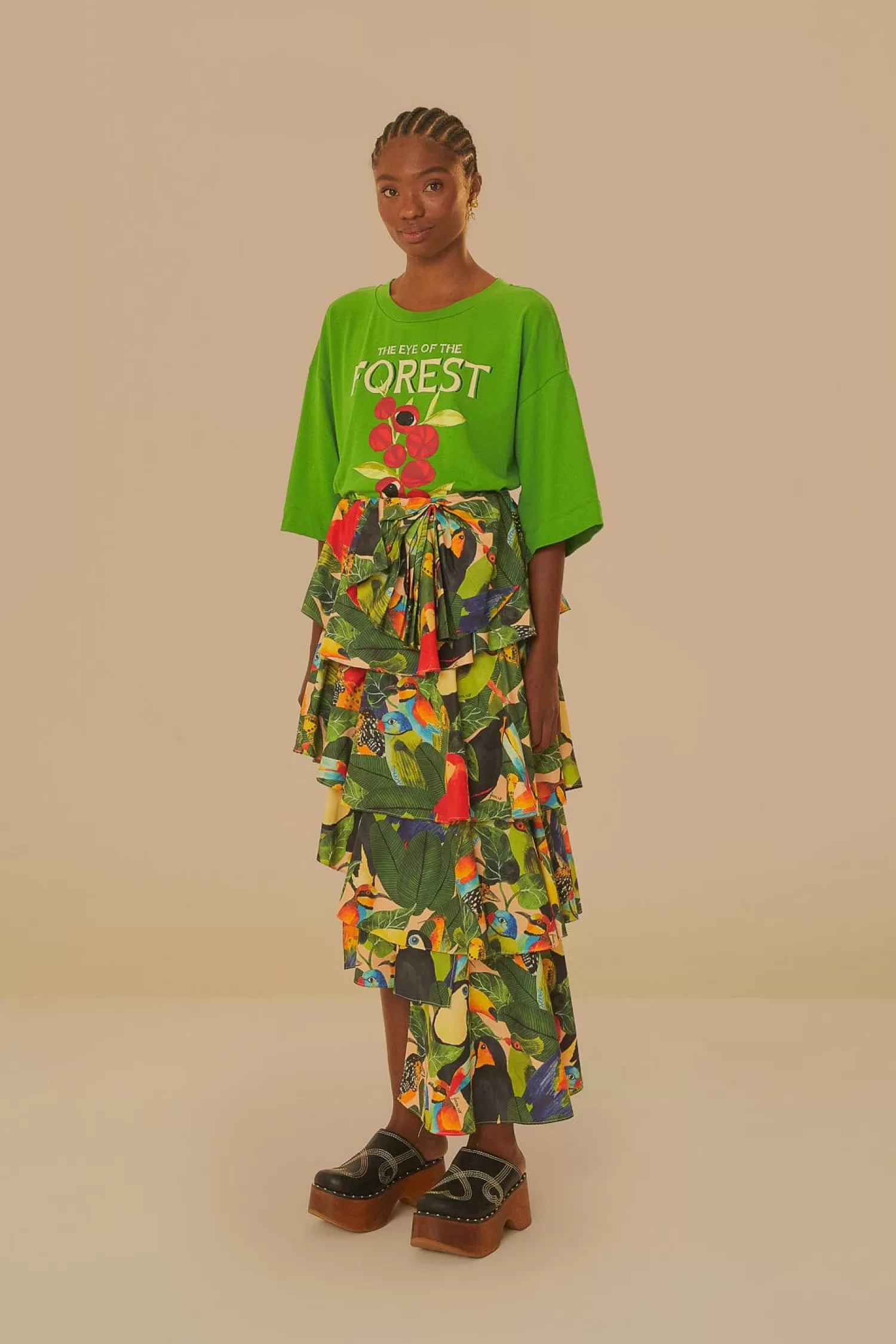 FARM Rio T-shirts^ GREEN THE EYE OF THE FOREST ORGANIC COTTON T-SHIRT