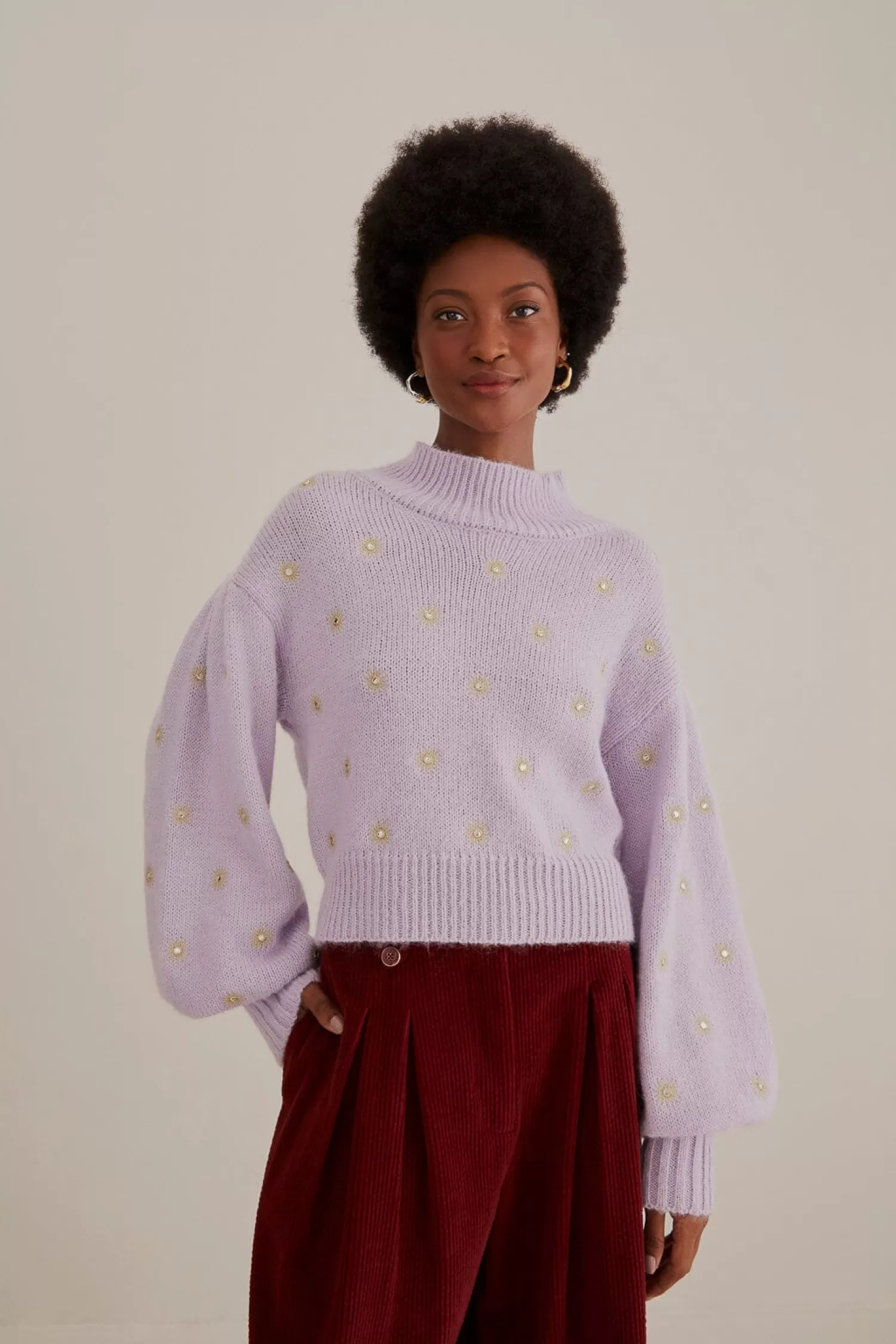 FARM Rio Sweaters & Sweatshirts^ MIRROR EMBROIDERED KNIT SWEATER