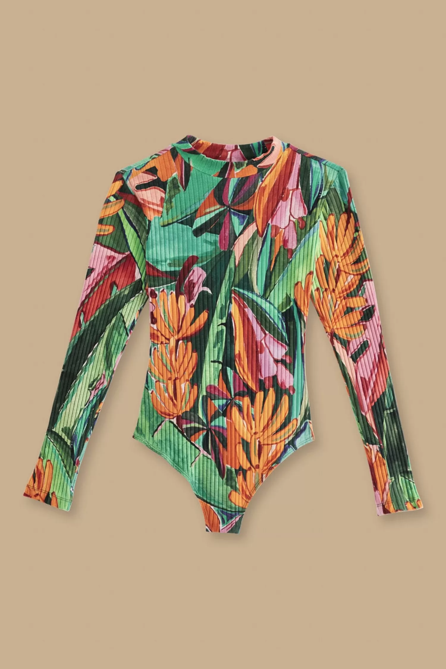 FARM Rio Bodysuits^ MULTICOLOR BANANA FOLIAGE ORGANIC COTTON BODYSUIT