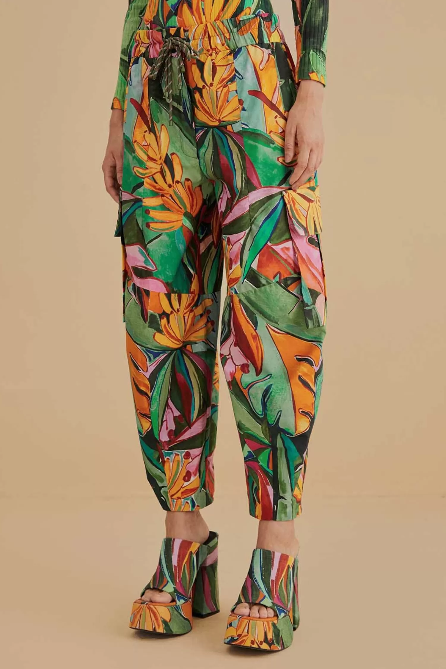 FARM Rio Pants^ MULTICOLOR BANANA FOLIAGE PANTS