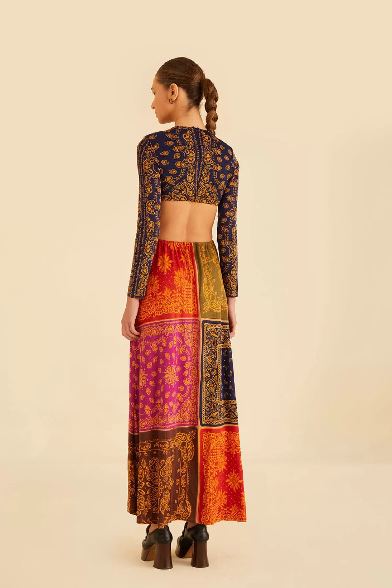 FARM Rio Maxi Dresses^ MULTICOLOR BANDANA DREAM CUT OUT MAXI DRESS