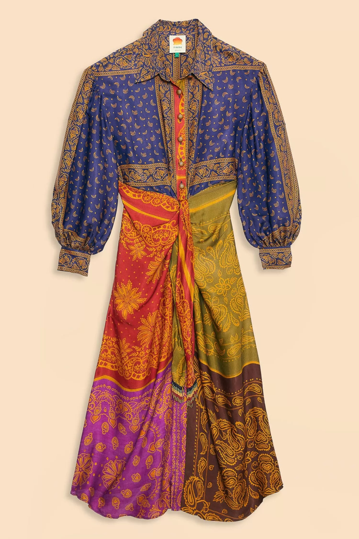 FARM Rio Midi Dresses^ MULTICOLOR BANDANA DREAM MIDI SHIRTDRESS