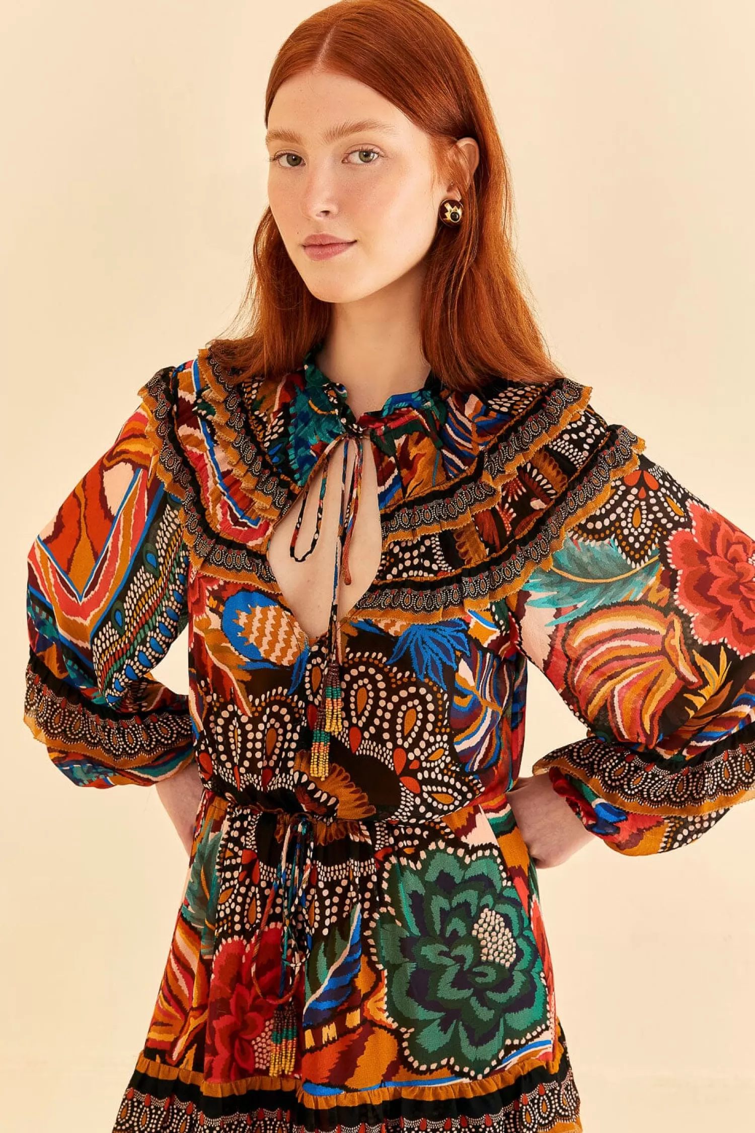 FARM Rio Maxi Dresses^ MULTICOLOR FALL MIX MAXI DRESS
