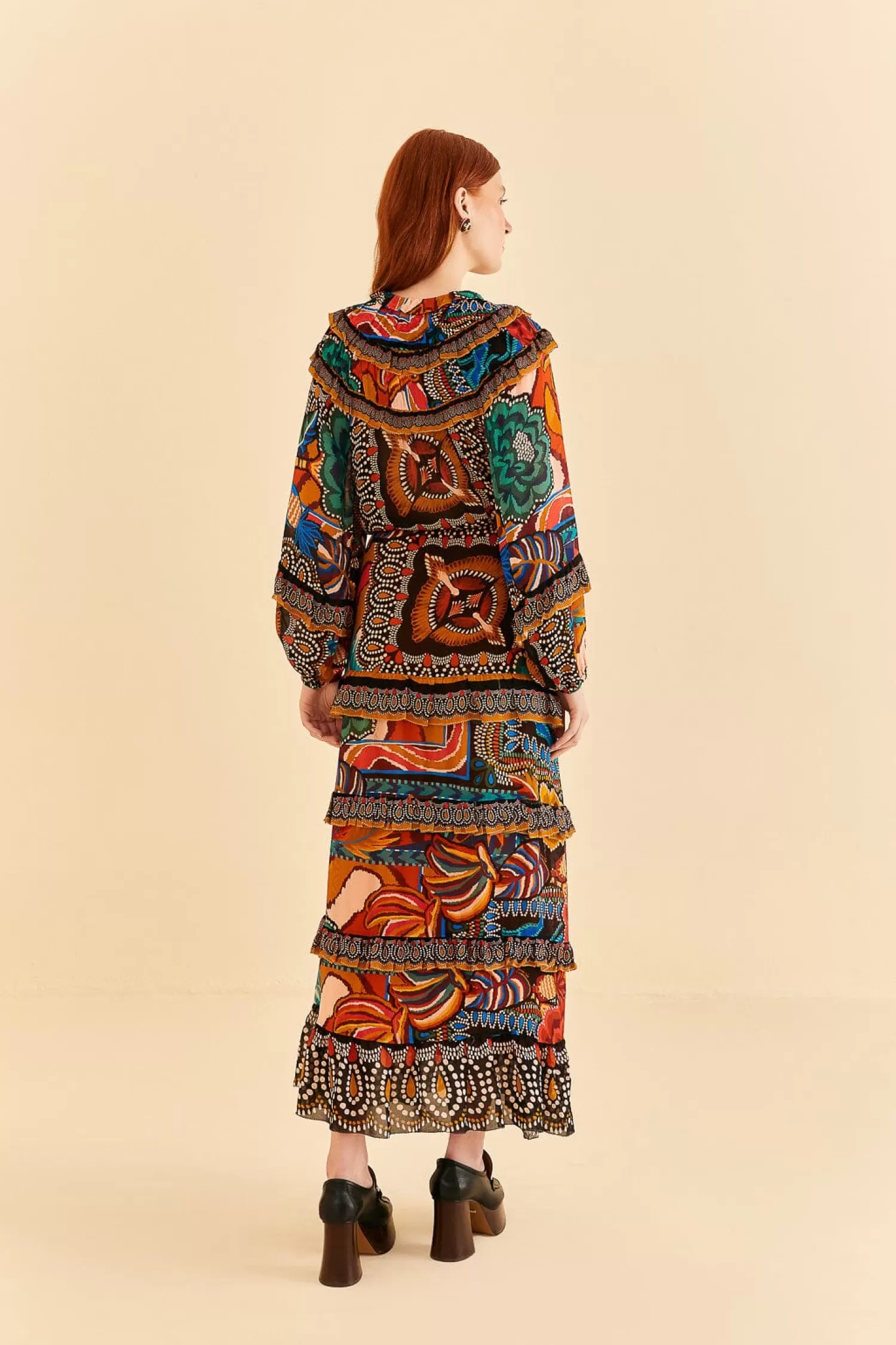 FARM Rio Maxi Dresses^ MULTICOLOR FALL MIX MAXI DRESS