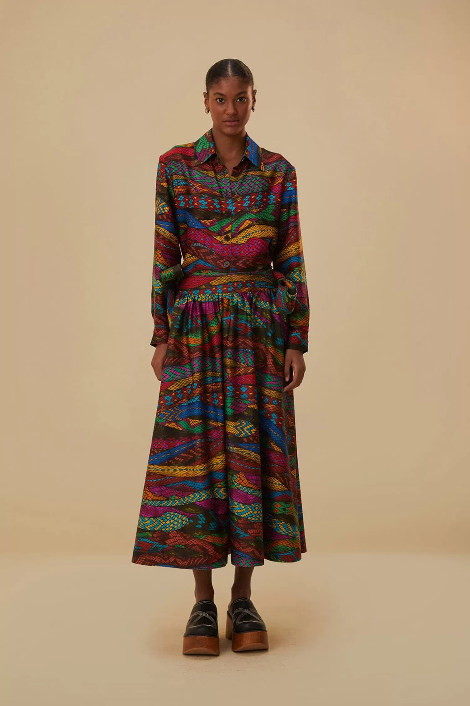 FARM Rio Yawanawa | Skirts^ MULTICOLOR MIRAGE MIDI SKIRT