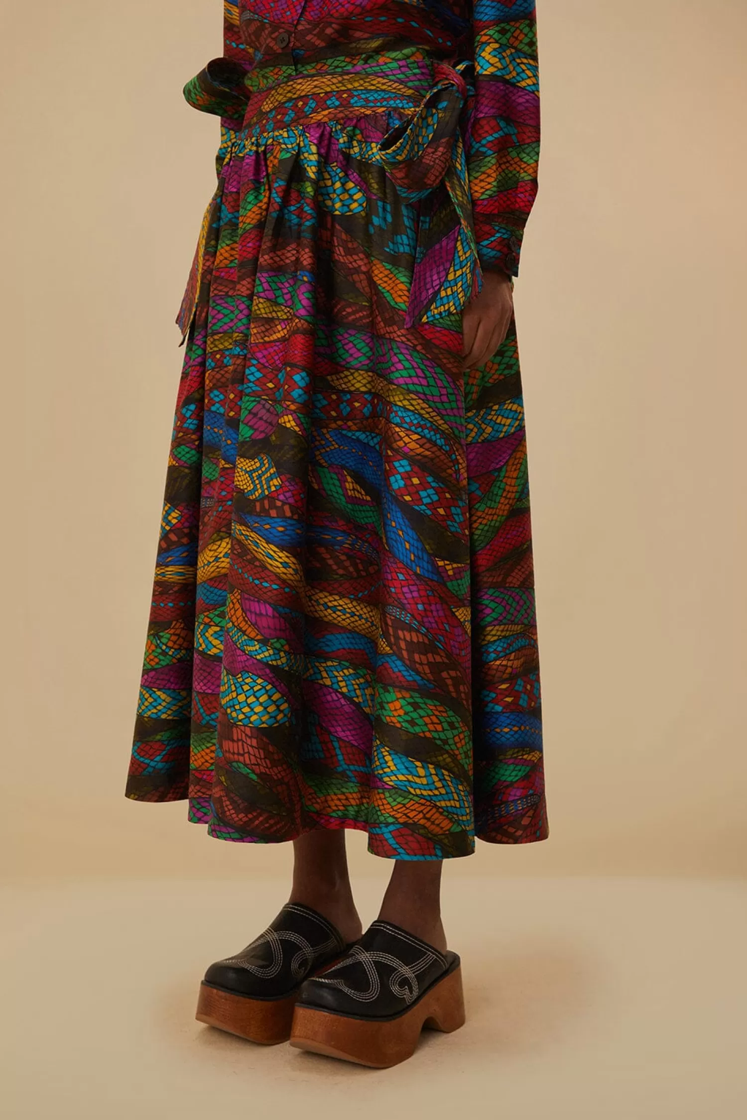 FARM Rio Yawanawa | Skirts^ MULTICOLOR MIRAGE MIDI SKIRT