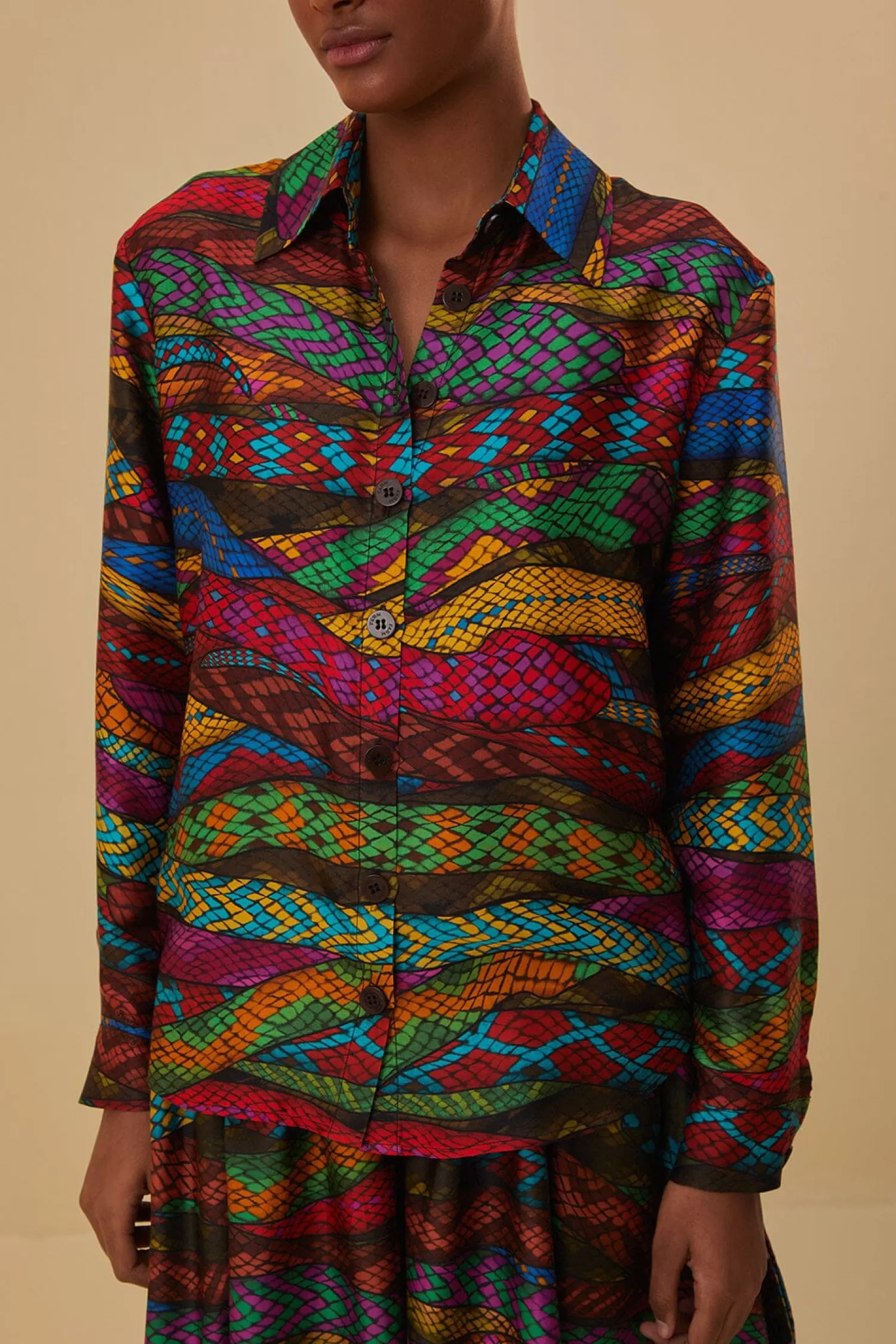 FARM Rio Yawanawa^ MULTICOLOR MIRAGE SHIRT LONG SLEEVES