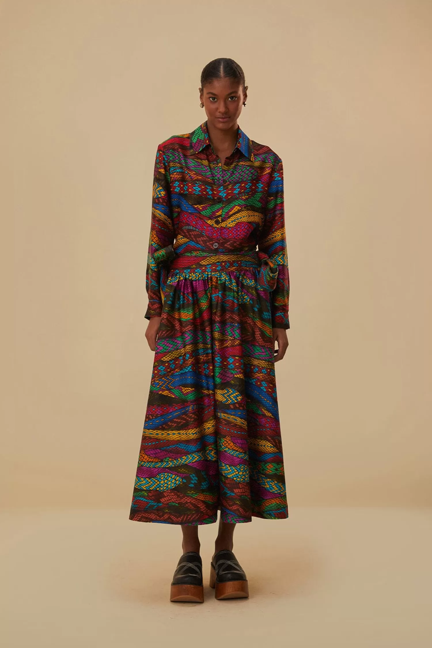 FARM Rio Yawanawa^ MULTICOLOR MIRAGE SHIRT LONG SLEEVES