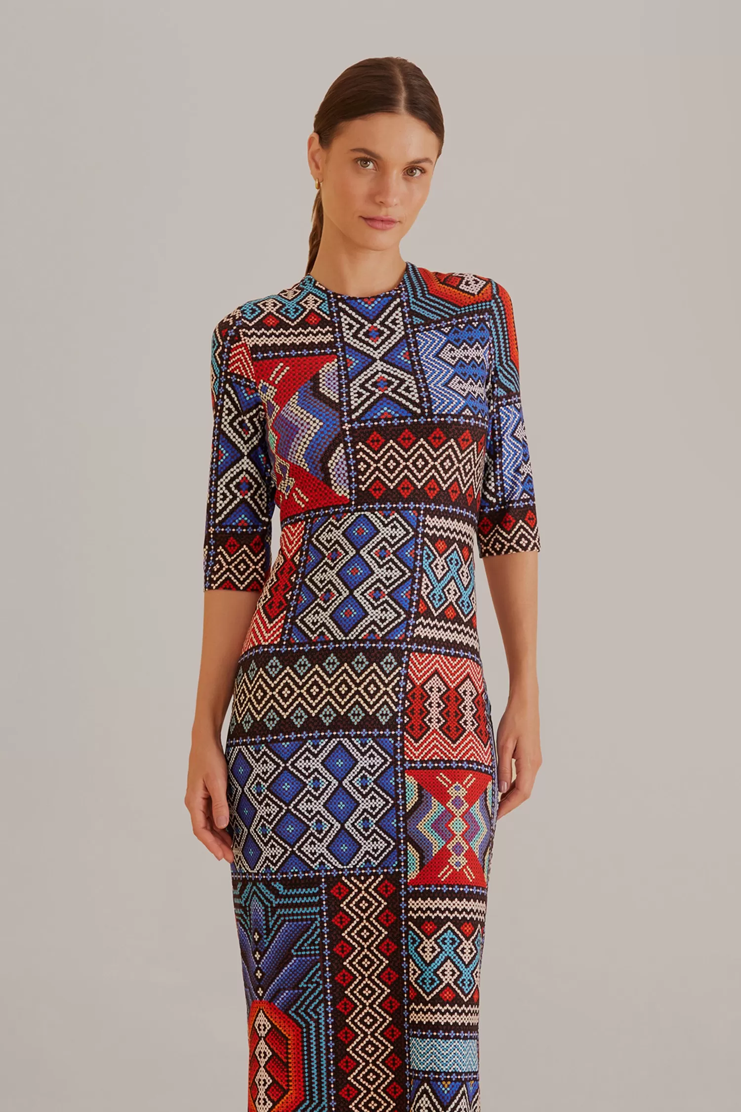 FARM Rio Midi Dresses^ MULTICOLOR RAUTI SHORT SLEEVE MIDI DRESS