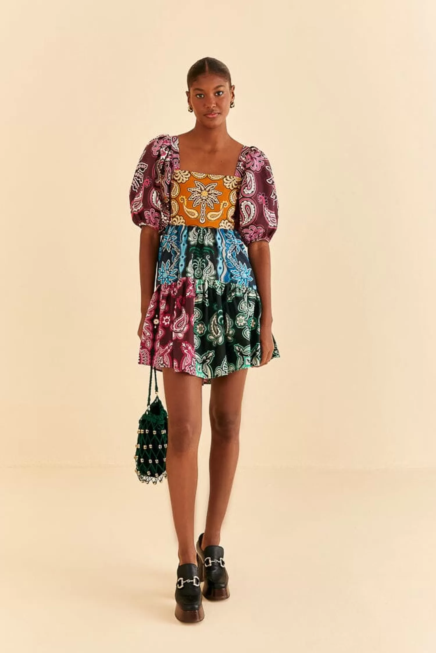 FARM Rio Mini Dresses^ MULTICOLOR SWEET MERMAIDS SHORT SLEEVE MINI DRESS
