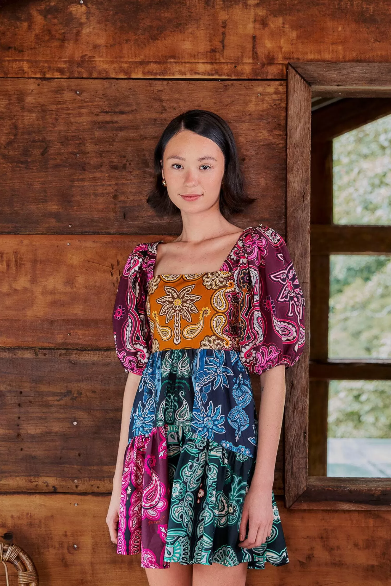 FARM Rio Mini Dresses^ MULTICOLOR SWEET MERMAIDS SHORT SLEEVE MINI DRESS