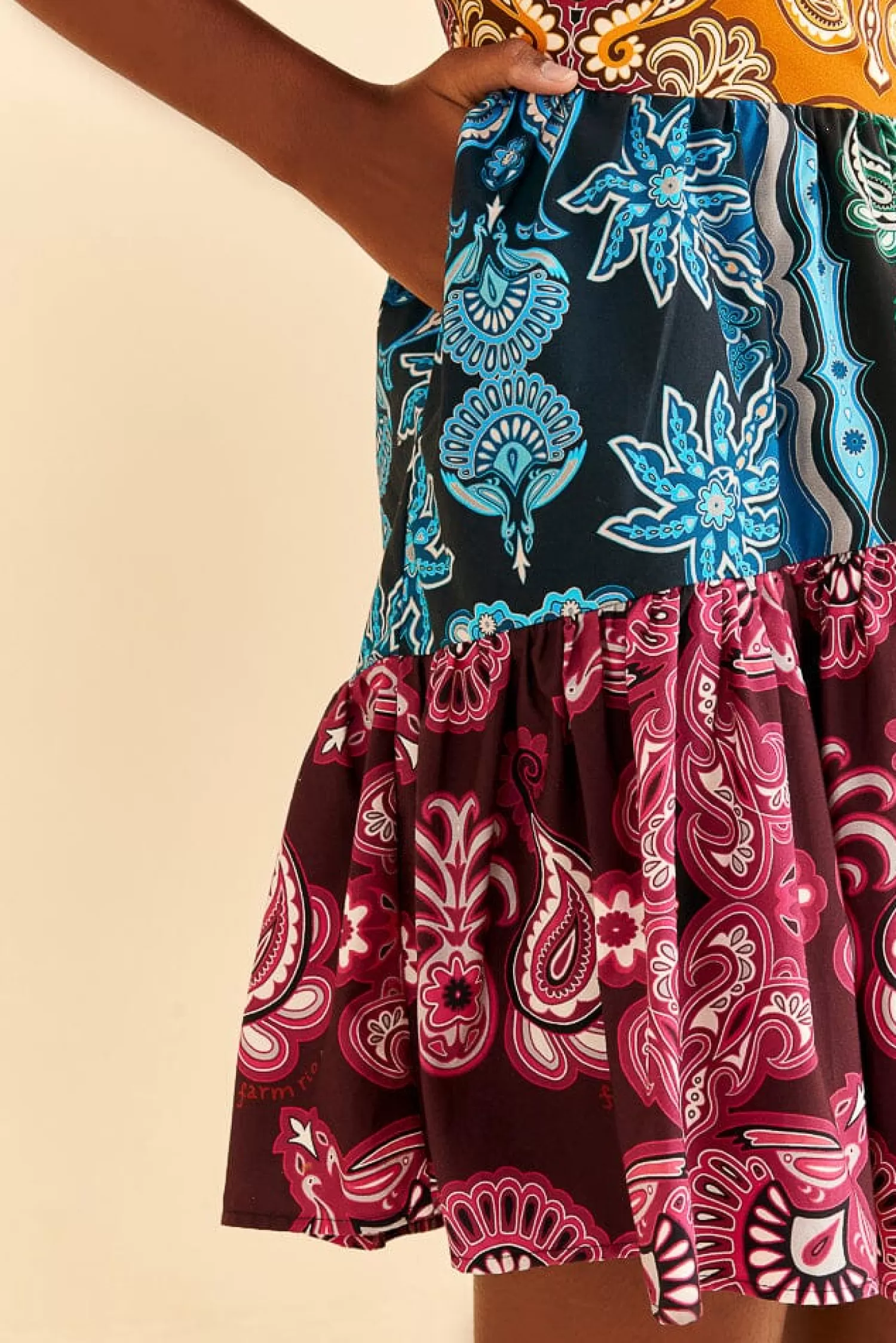FARM Rio Mini Dresses^ MULTICOLOR SWEET MERMAIDS SHORT SLEEVE MINI DRESS