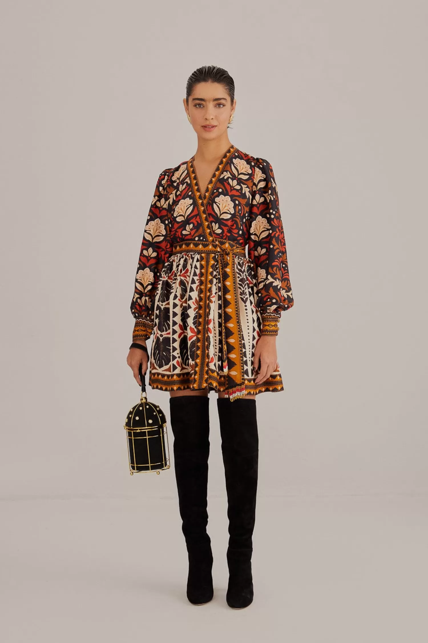 FARM Rio Mini Dresses^ MULTICOLOR TAPESTRY GARDEN V NECK MINI DRESS