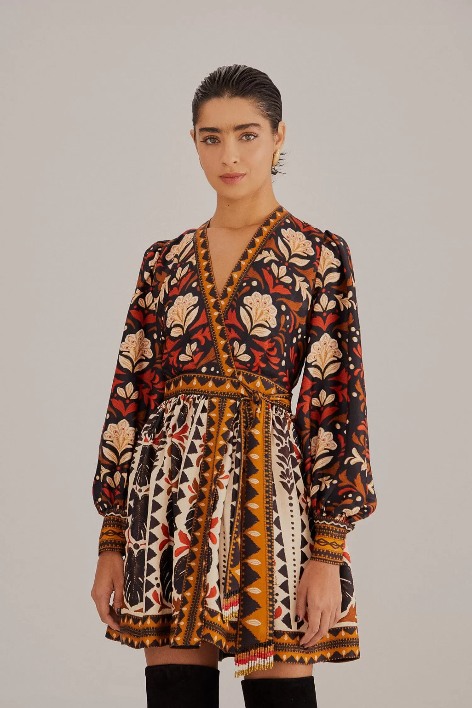 FARM Rio Mini Dresses^ MULTICOLOR TAPESTRY GARDEN V NECK MINI DRESS