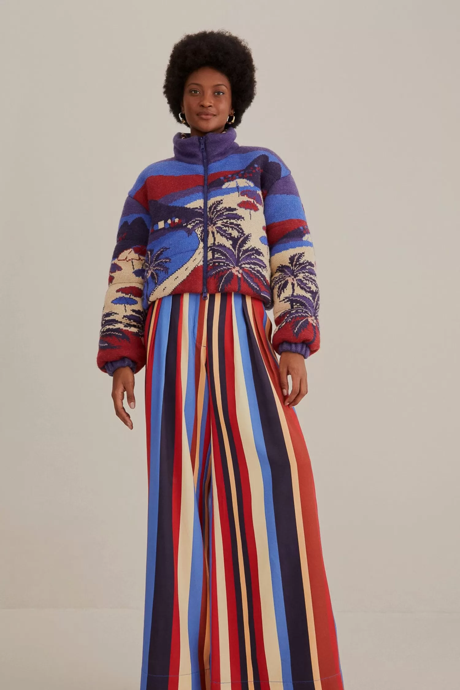 FARM Rio Pants^ MULTICOLOR WINTER STRIPES TAILORED PANTS