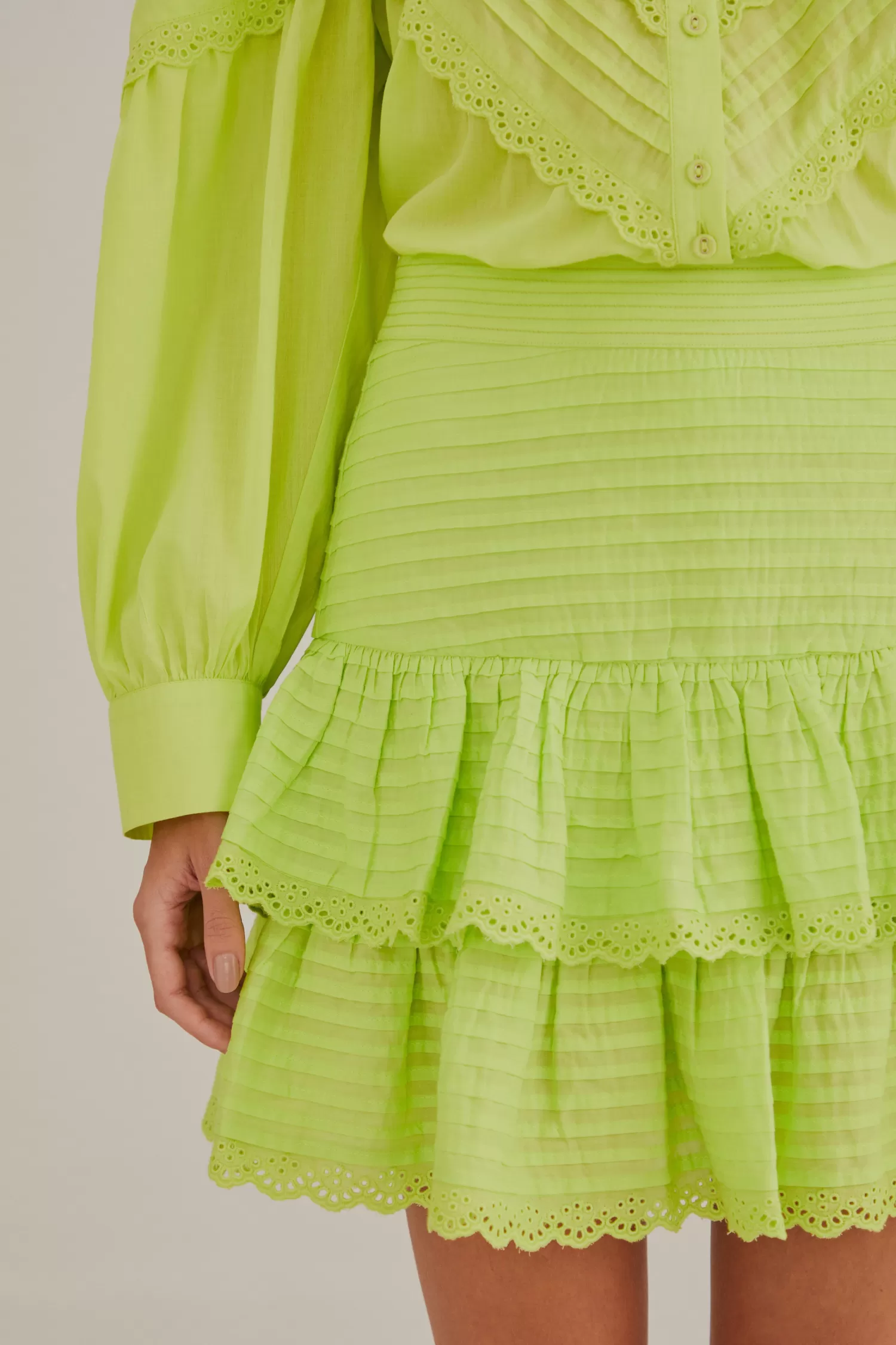 FARM Rio Skirts^ NEON GREEN MINI SKIRT