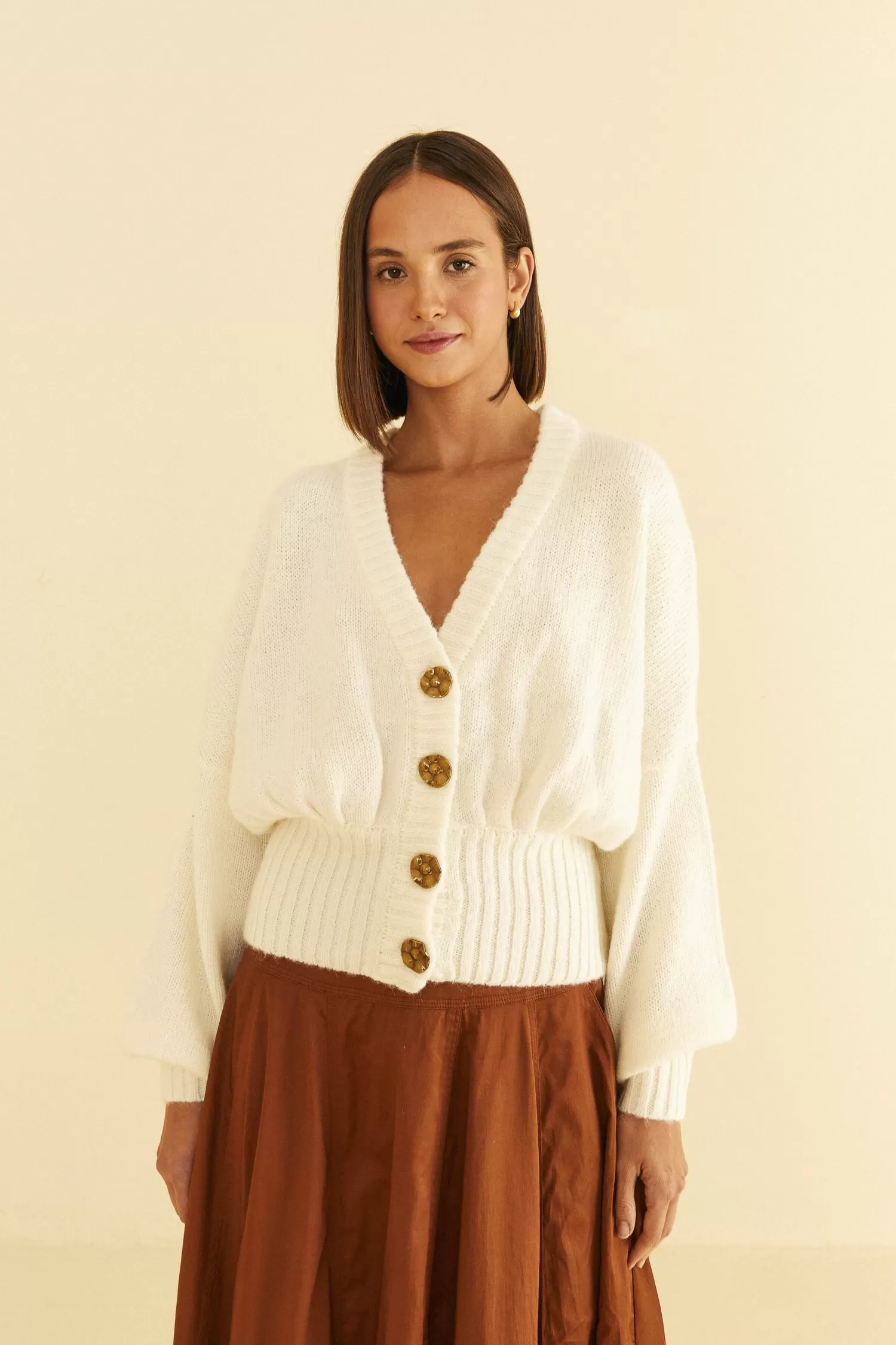 FARM Rio Cardigans^ OFF-WHITE BUBBLE KNIT CARDIGAN