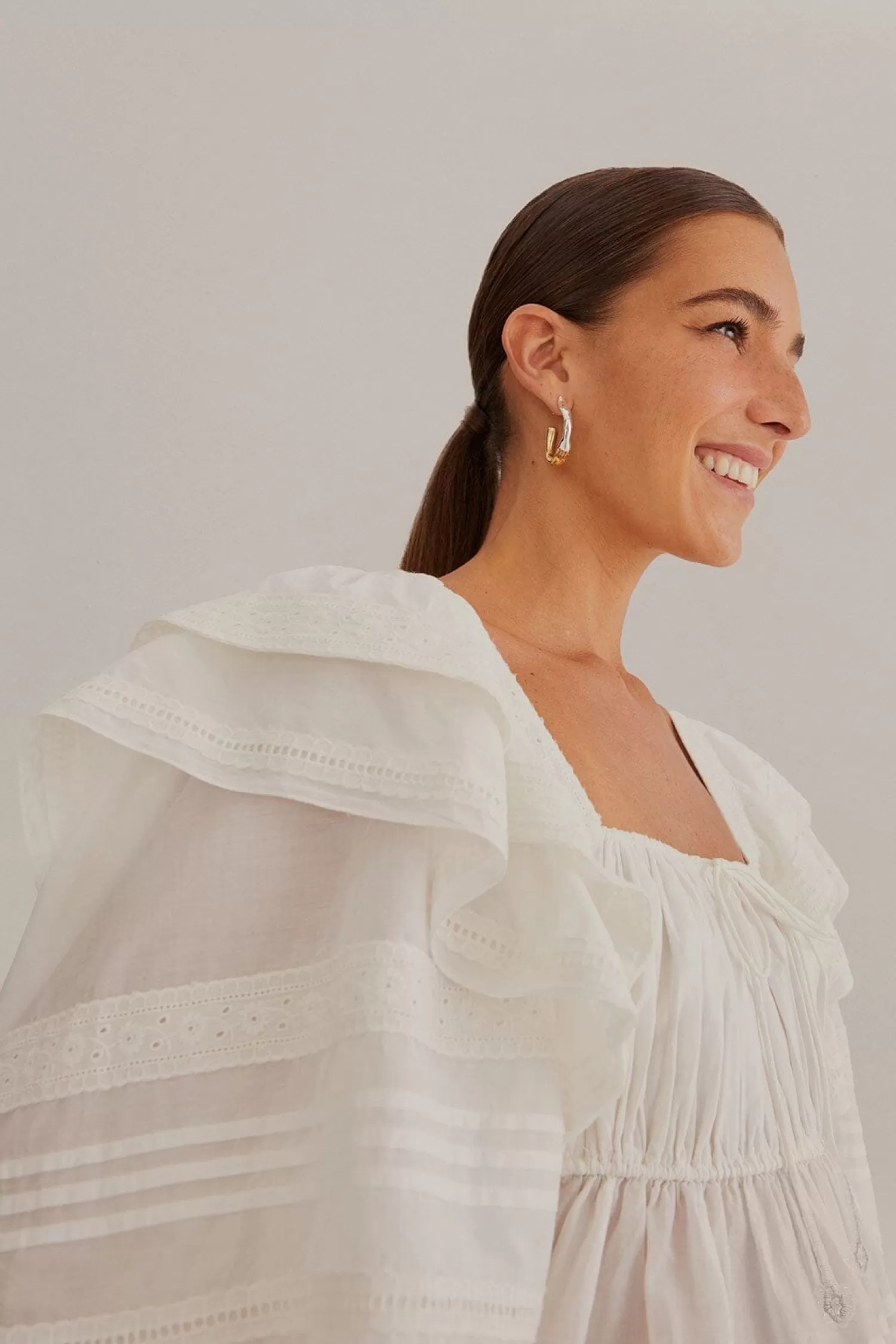 FARM Rio Blouses^ OFF-WHITE SQUARE NECKLINE BLOUSE