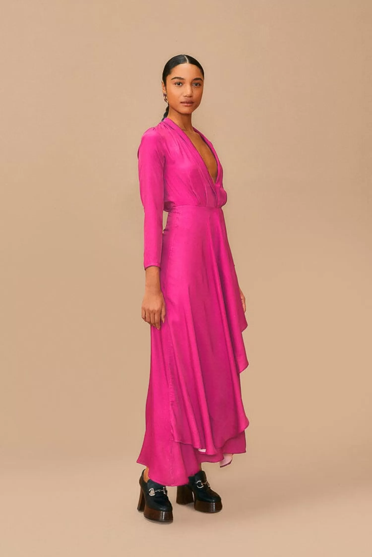 FARM Rio Maxi Dresses^ PINK LONG SLEEVE MAXI DRESS