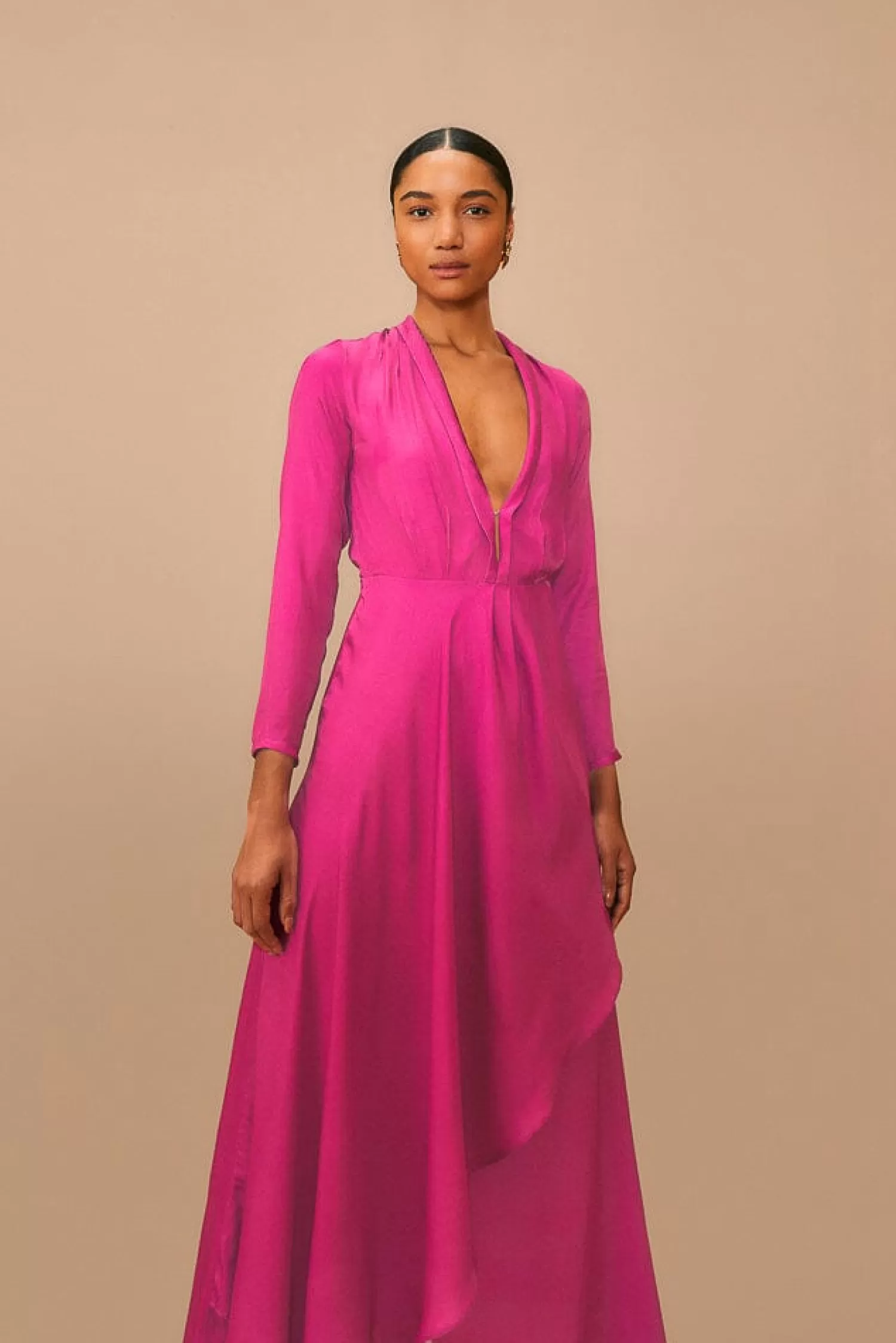 FARM Rio Maxi Dresses^ PINK LONG SLEEVE MAXI DRESS