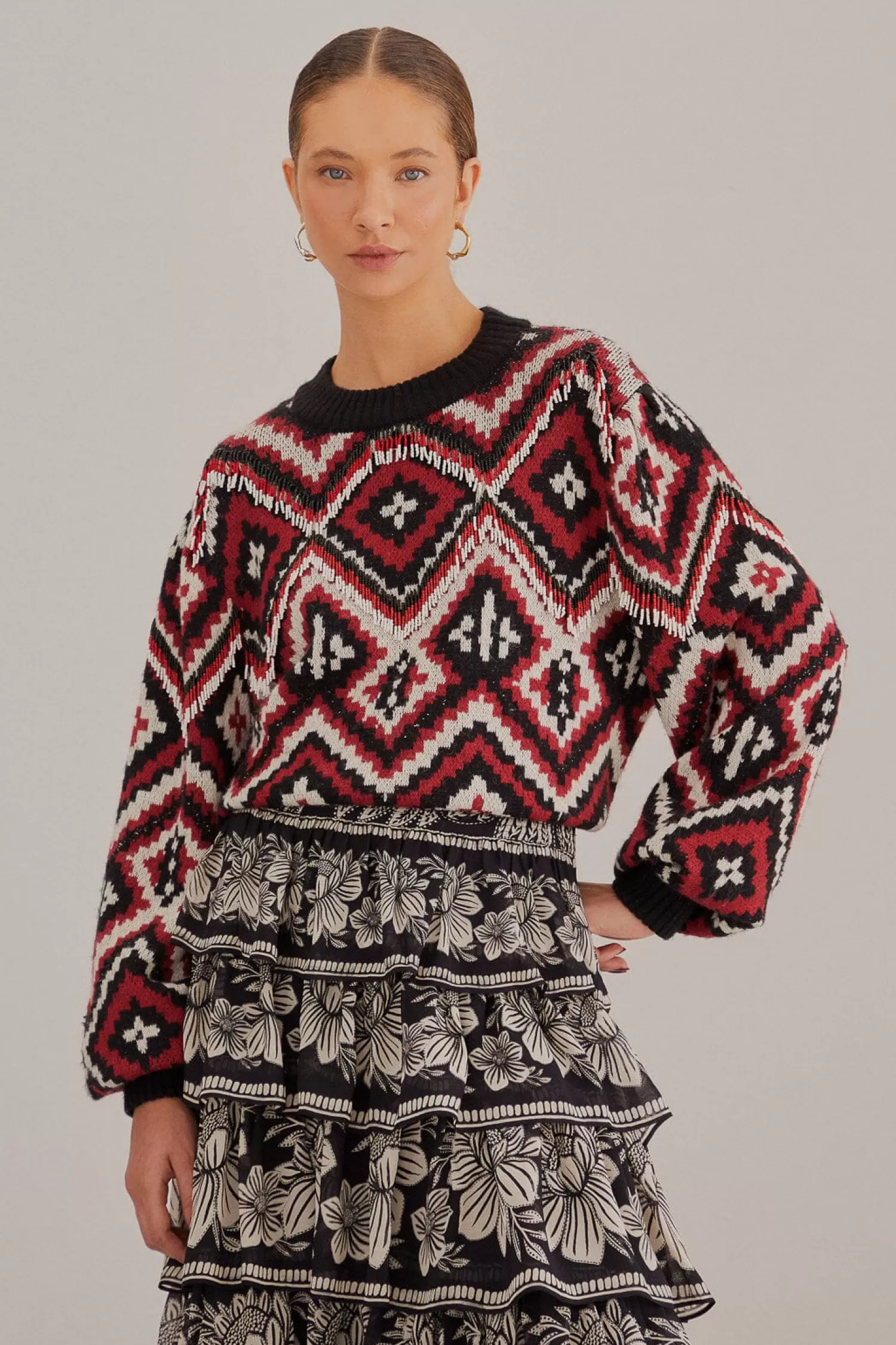 FARM Rio Sweaters & Sweatshirts^ RAUTI BEADED KNIT SWEATER