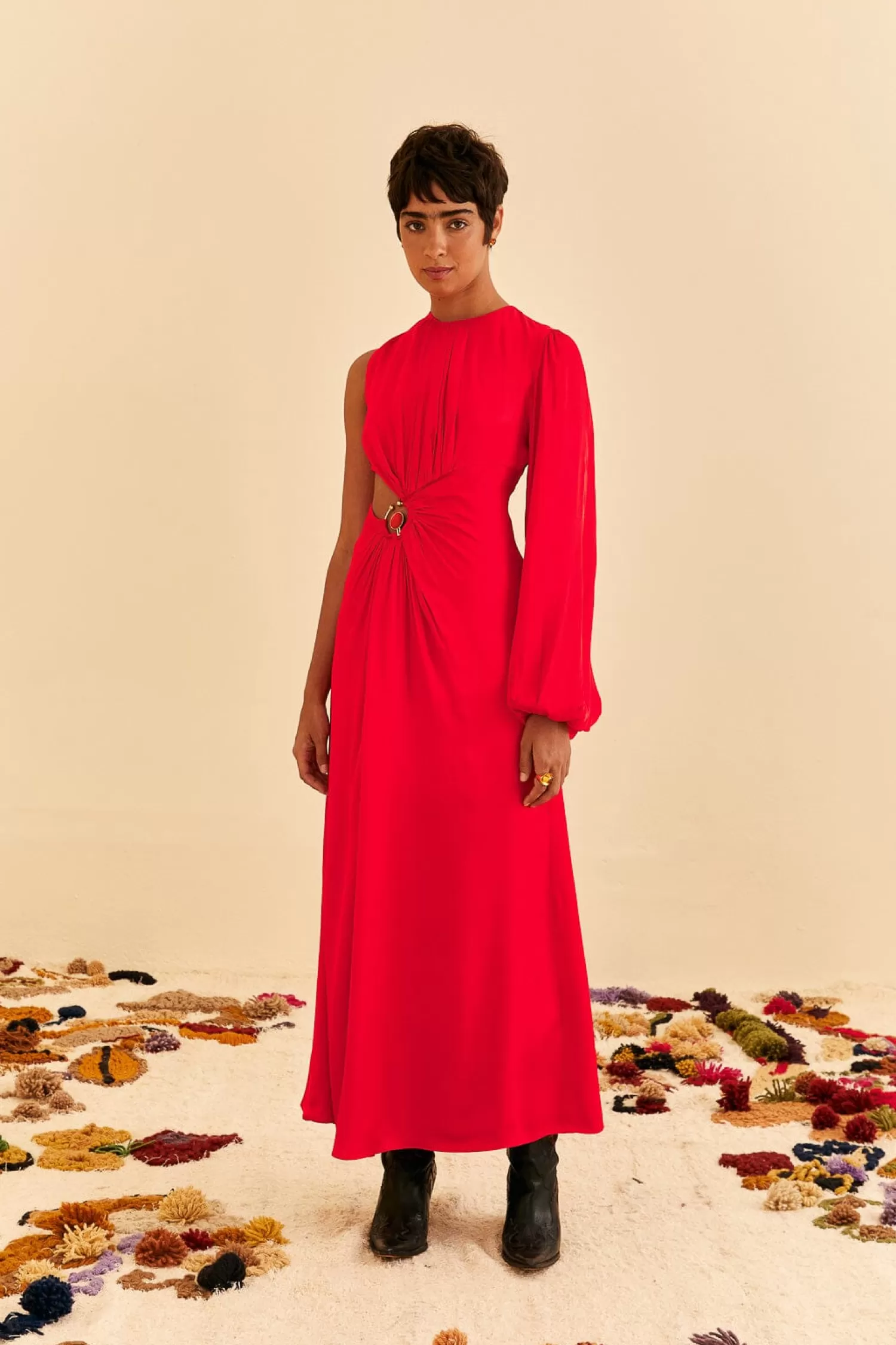 FARM Rio Maxi Dresses^ RED ONE SHOULDER MAXI DRESS