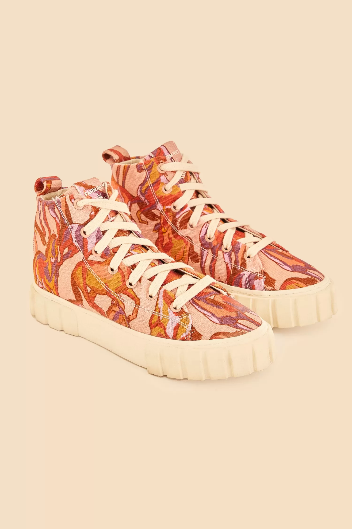 FARM Rio Boots & Sneakers^ ROSE WILD HORSES FLATFORM SNEAKER