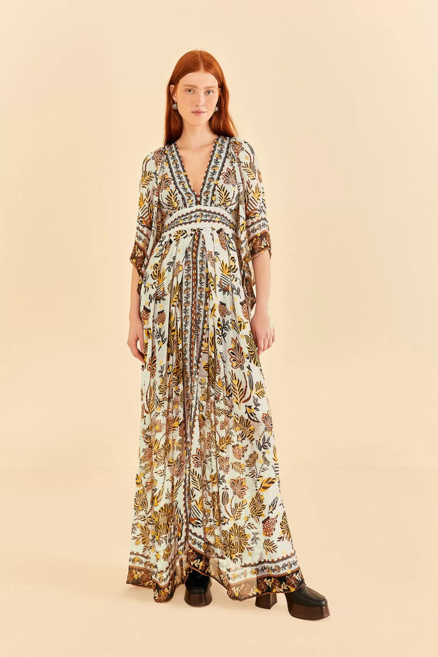 FARM Rio Maxi Dresses^ SILVER FLORAL TAPESTRY MAXI DRESS