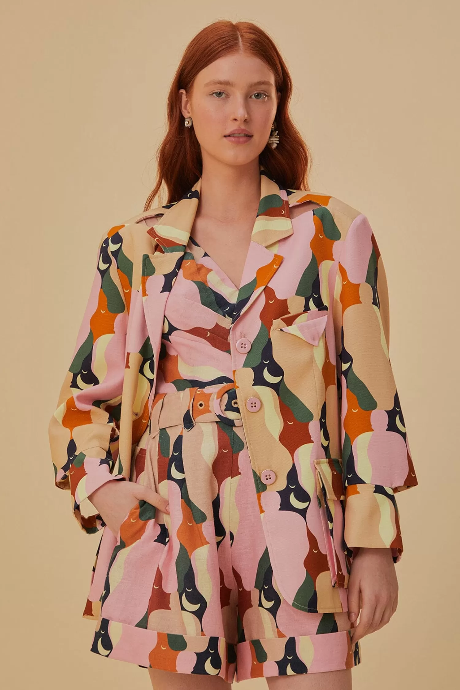 FARM Rio Blazers^ THE KISS MULTICOLOR CUT OUT BLAZER