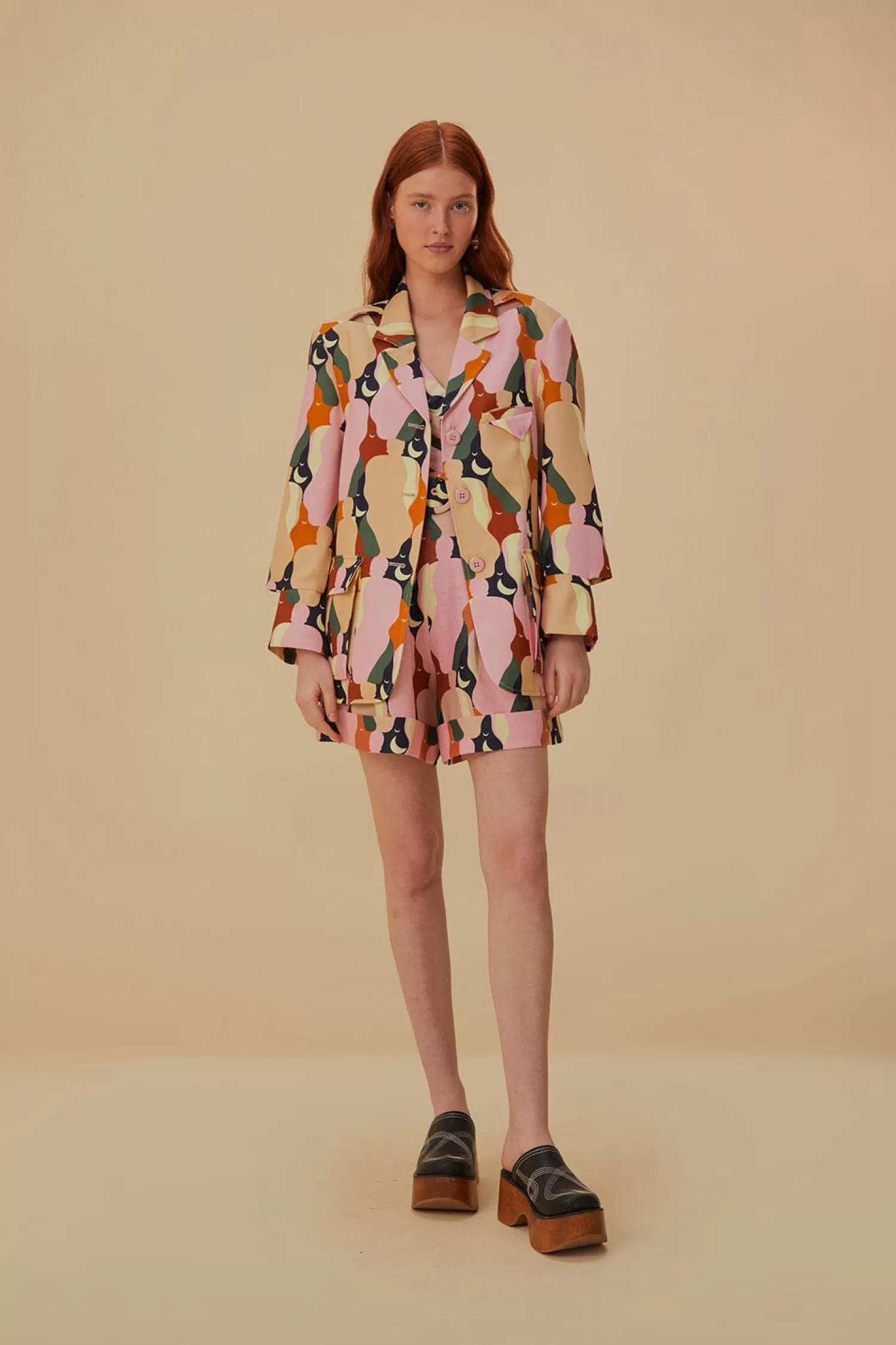 FARM Rio Blazers^ THE KISS MULTICOLOR CUT OUT BLAZER