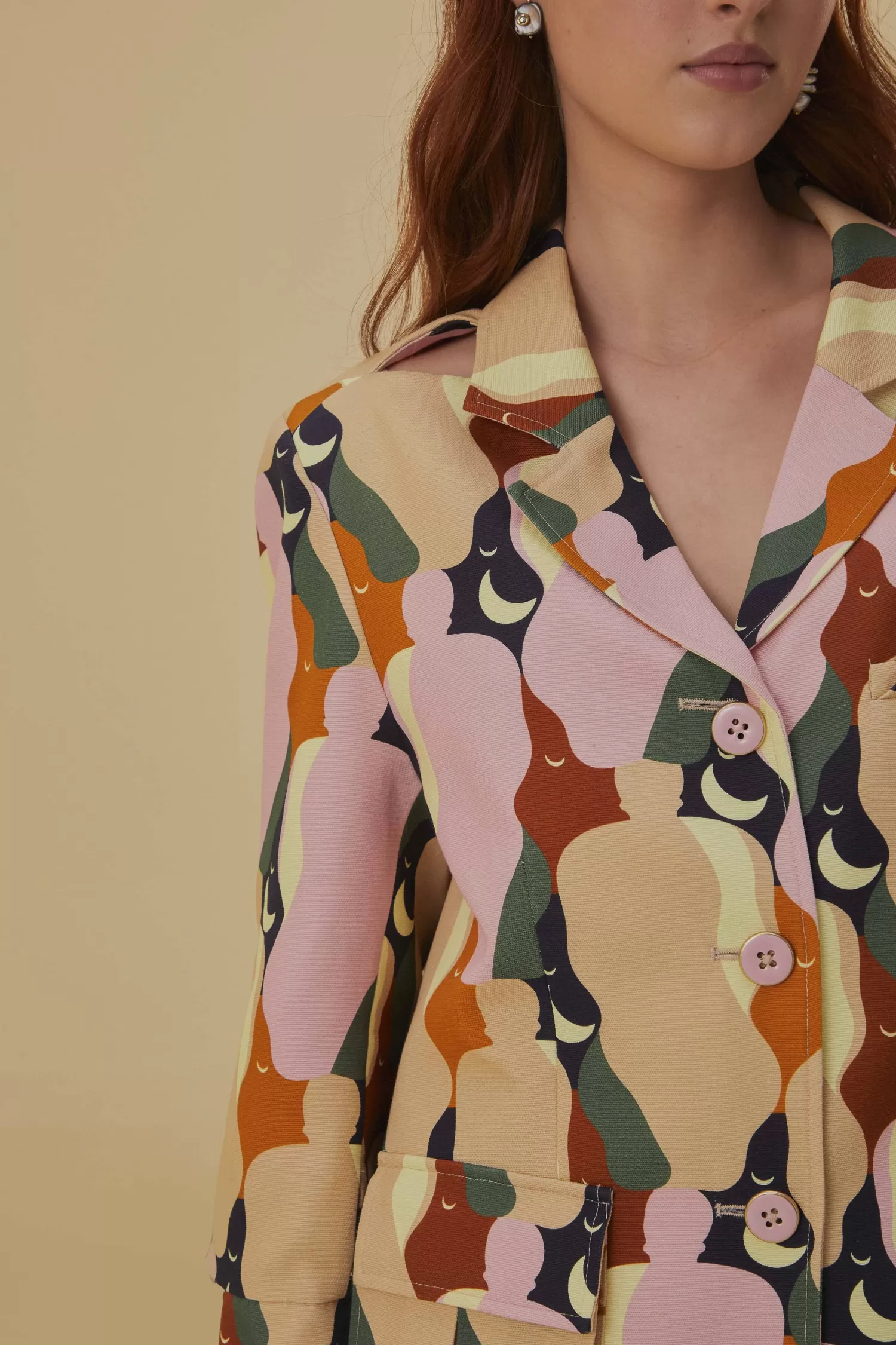 FARM Rio Blazers^ THE KISS MULTICOLOR CUT OUT BLAZER