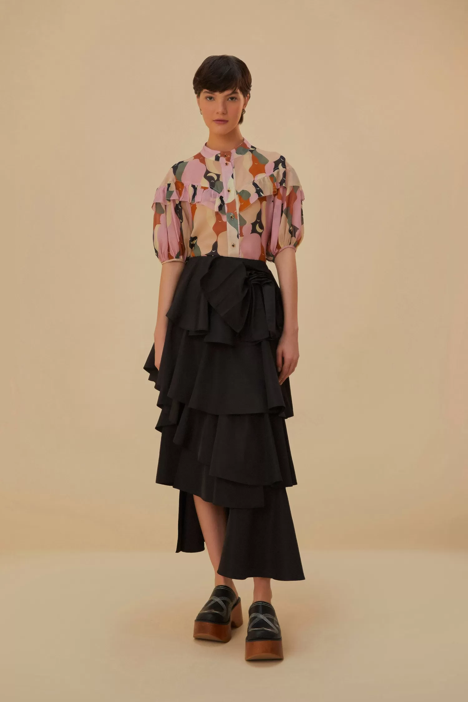 FARM Rio Blouses^ THE KISS MULTICOLOR SHORT SLEEVE BLOUSE